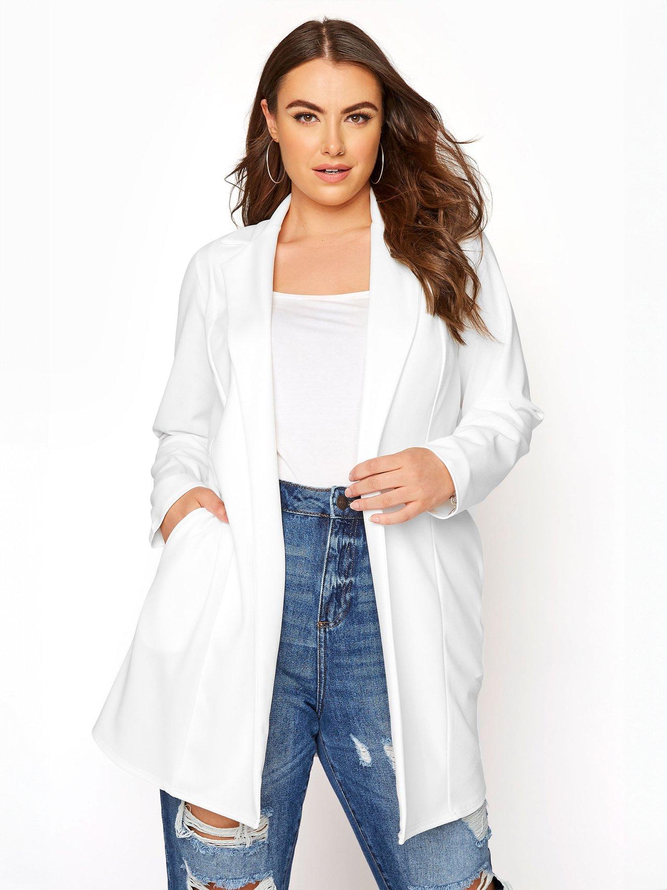 undefined Curve White Blazer