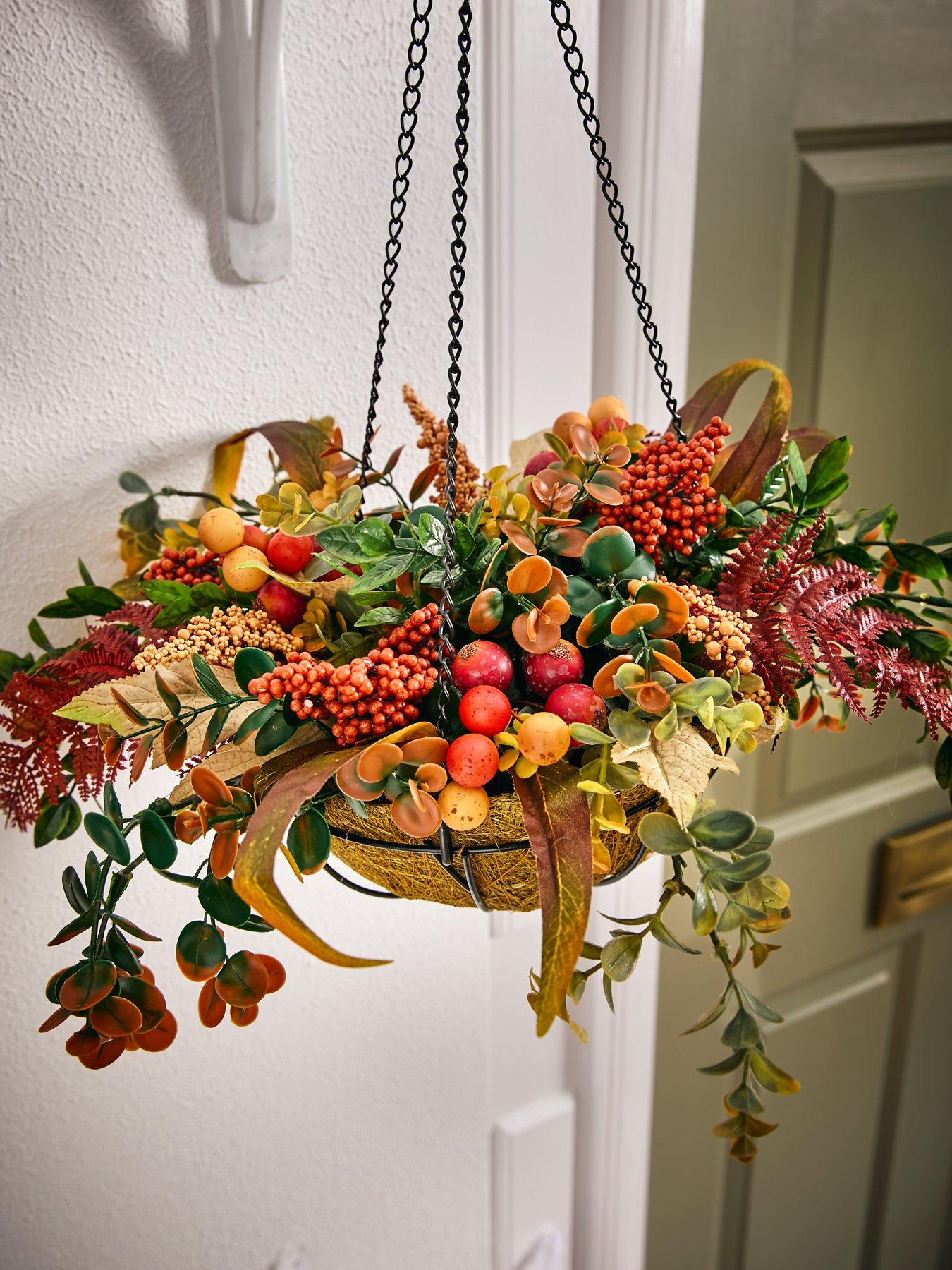 Image 1 of 7 of The Very Collection Rose Hip and Berry Pumpkin Hanging Basket