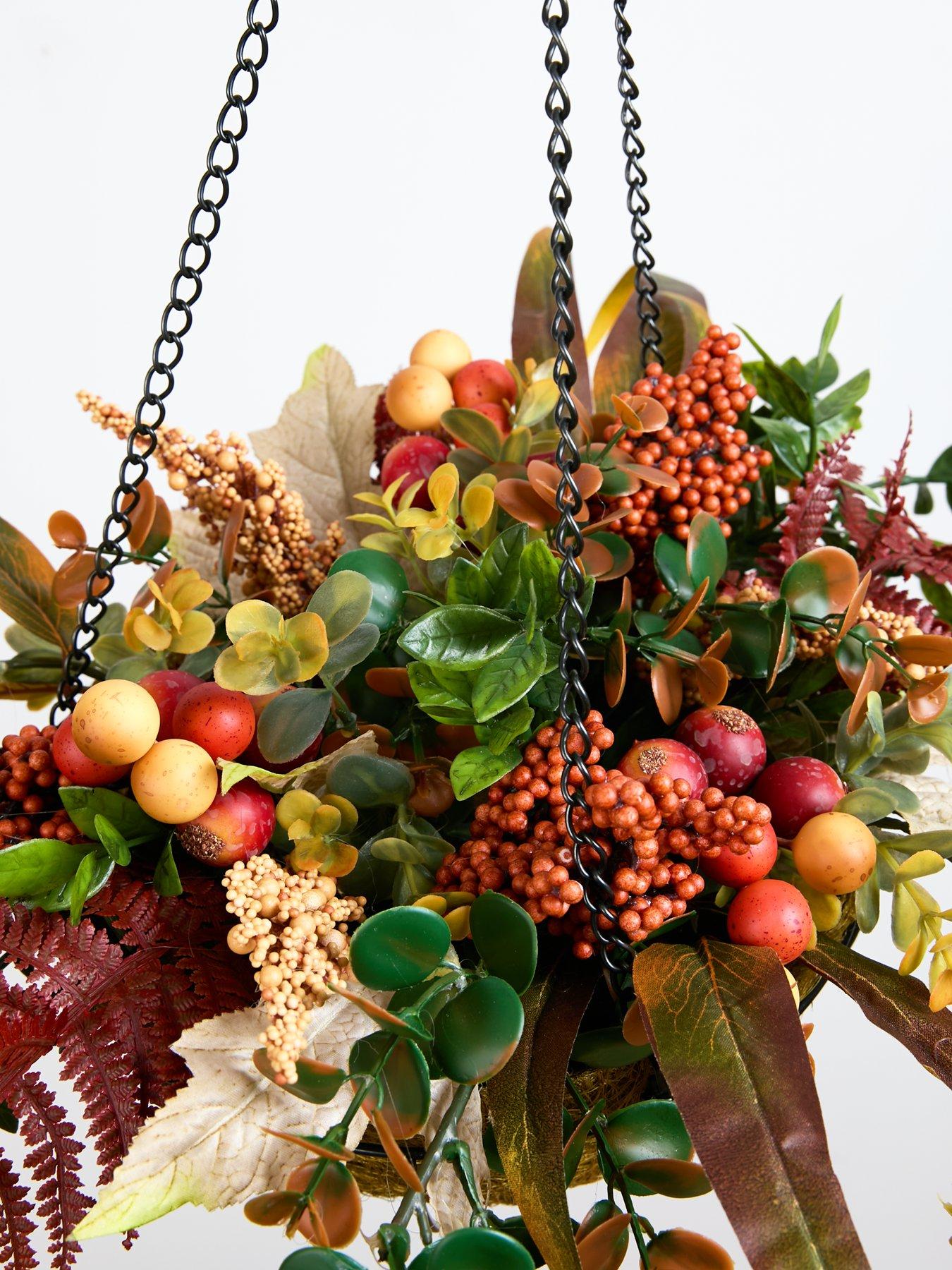 Image 4 of 7 of The Very Collection Rose Hip and Berry Pumpkin Hanging Basket