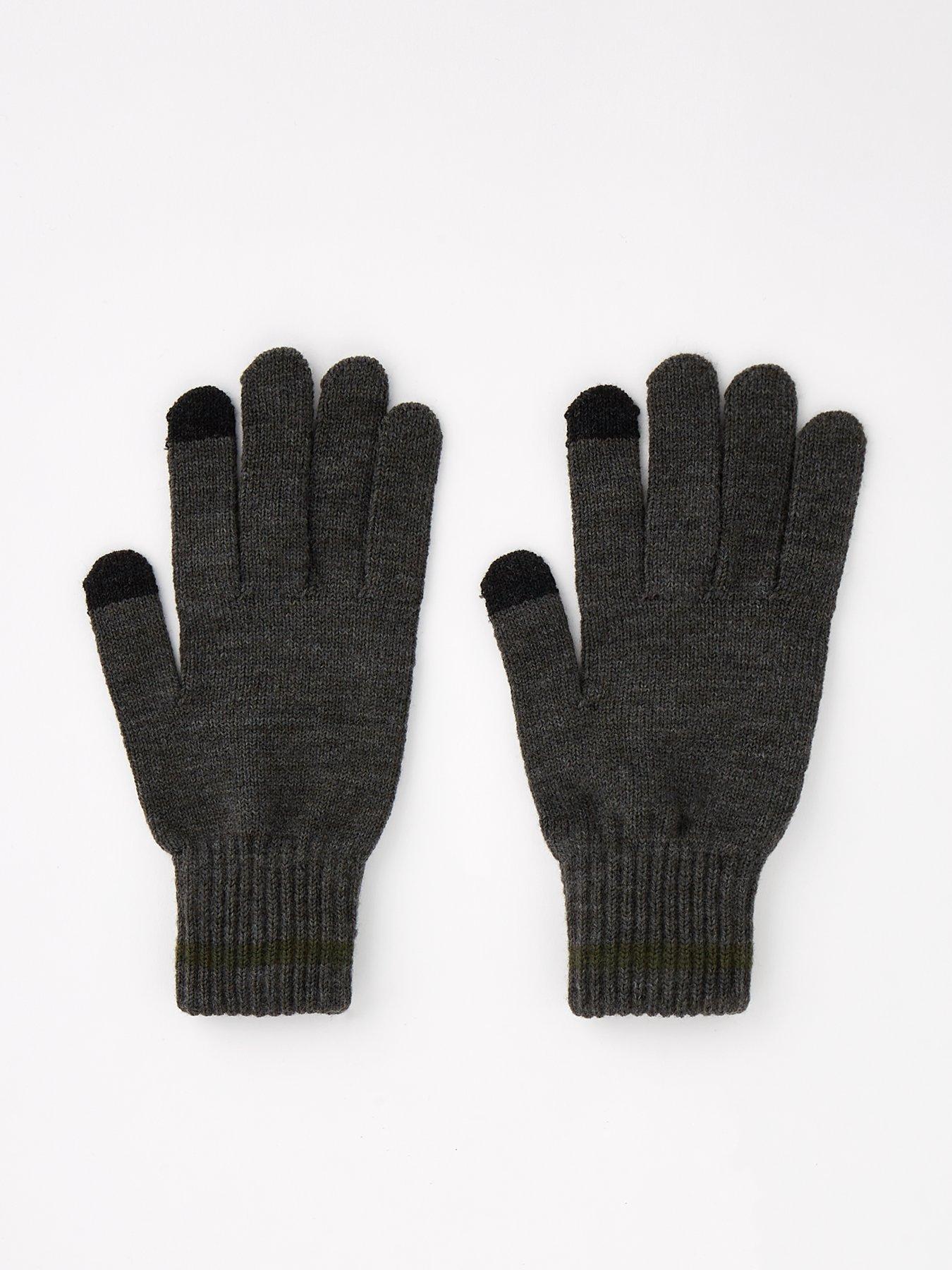 front image of everyday-knitted-gloves-charcoal