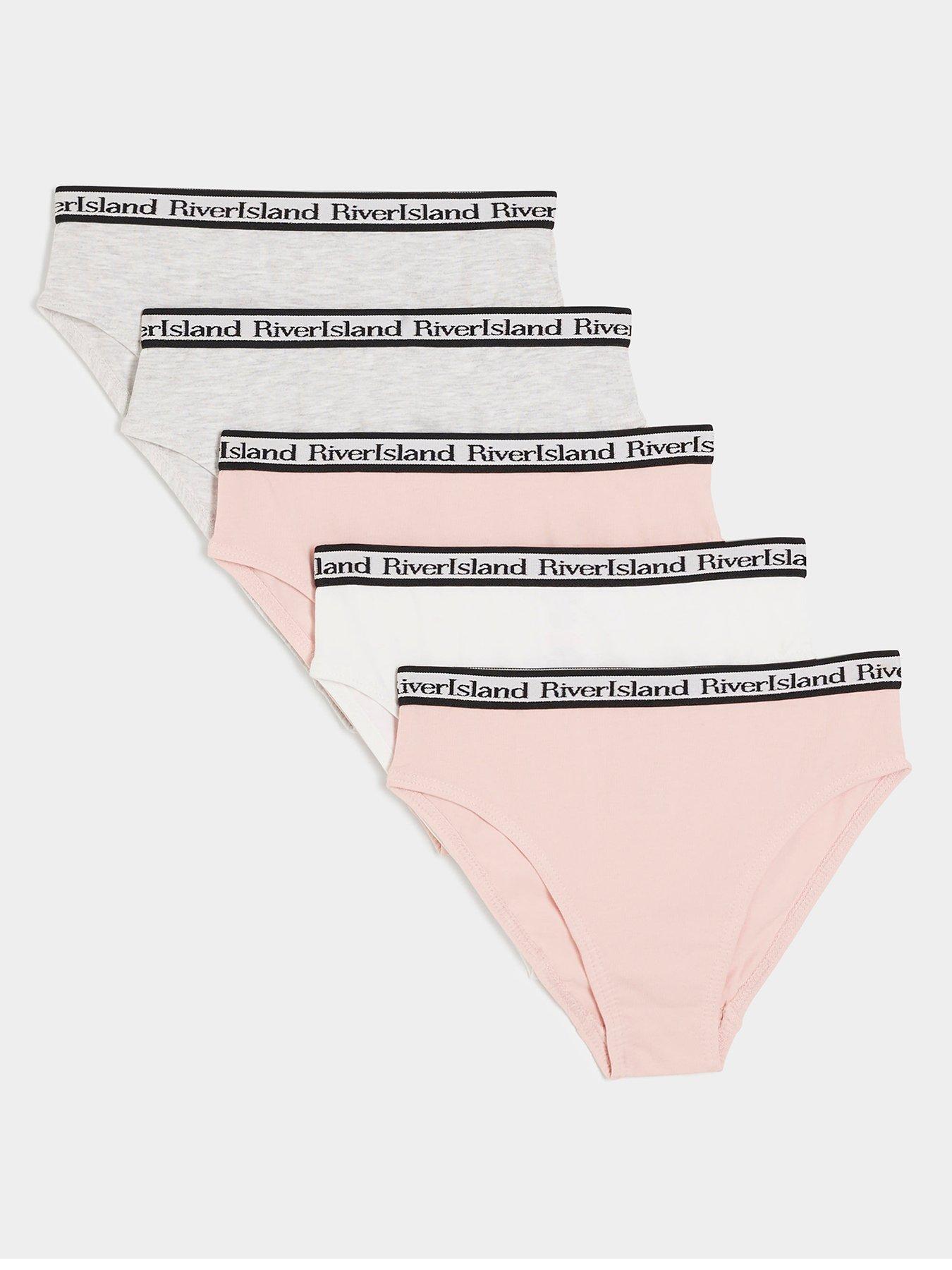 River Island Older Girl 5 Pack Brief - Pink