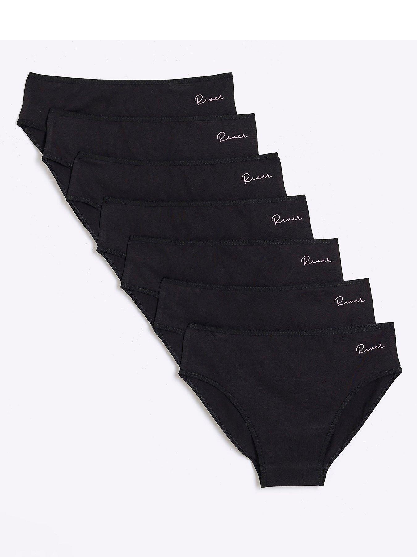 Image 1 of 3 of River Island Girls 7 Pack Brief - Black