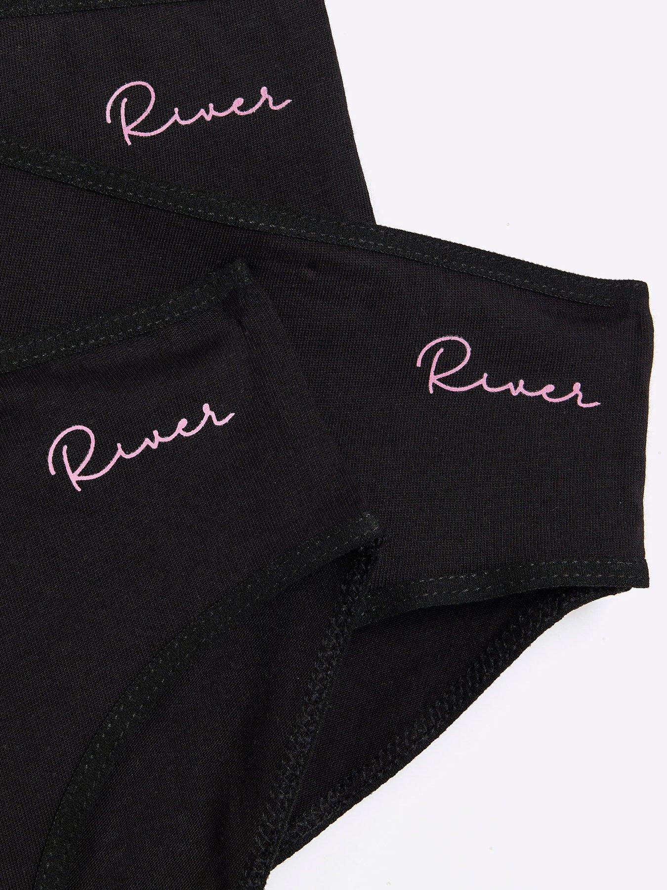 Image 3 of 3 of River Island Girls 7 Pack Brief - Black