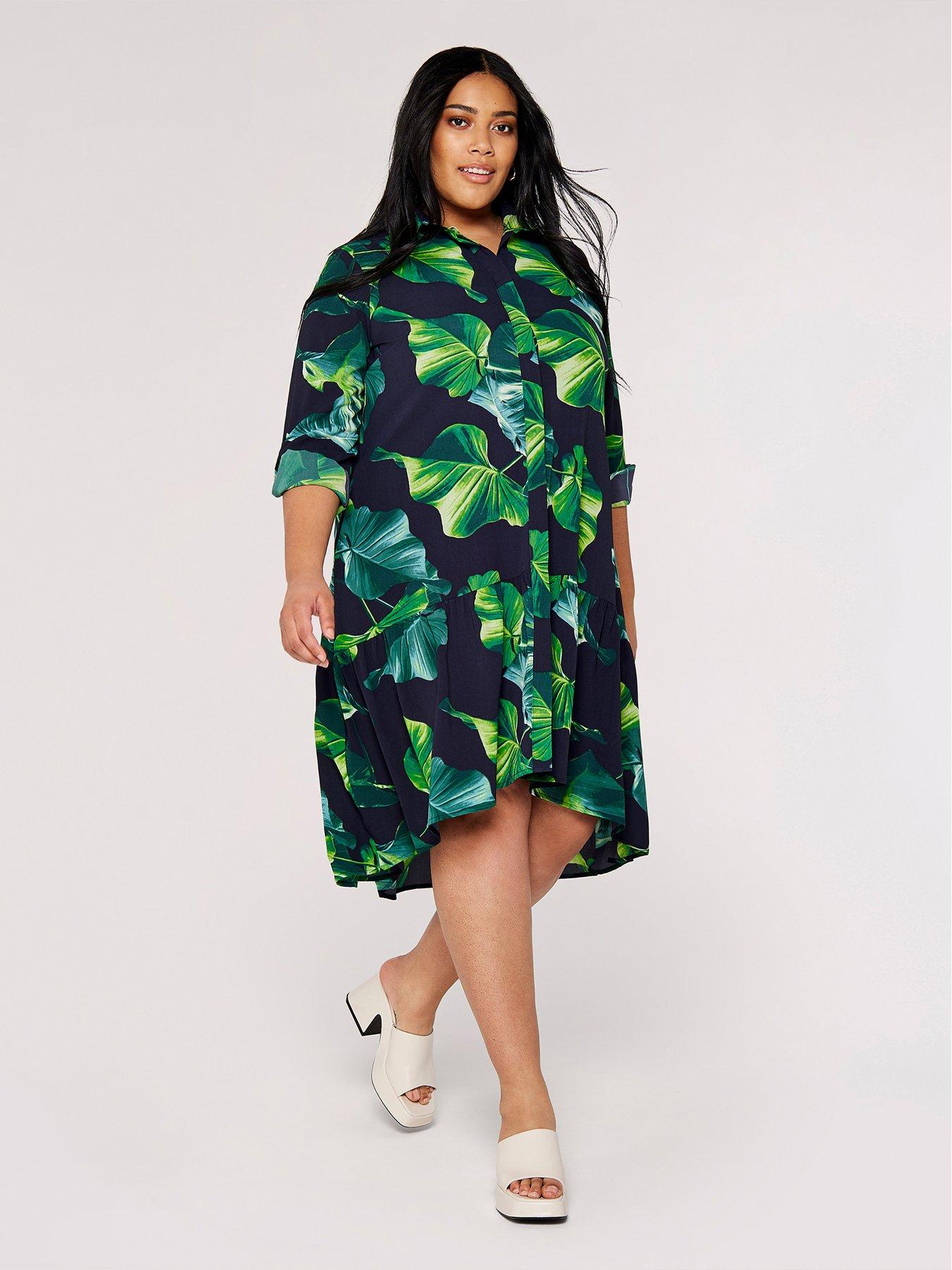 Banana Leaf High Low Shirt Dress