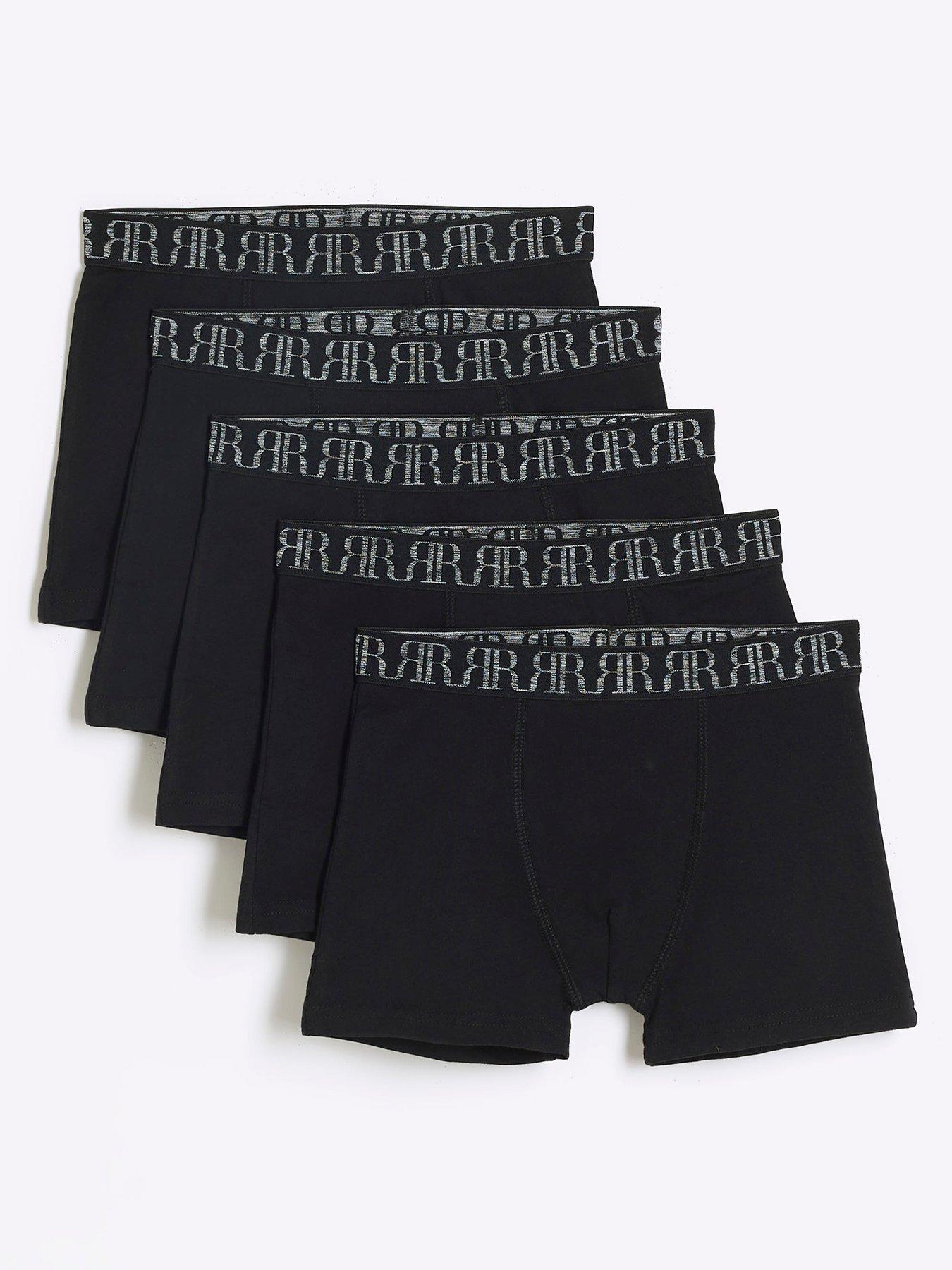 Image 1 of 3 of River Island Boys 5 Pack Boxer - Black