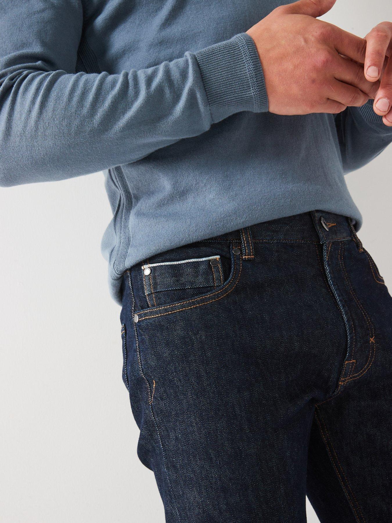  image of very-man-slim-selvedge-jeans-dark-wash