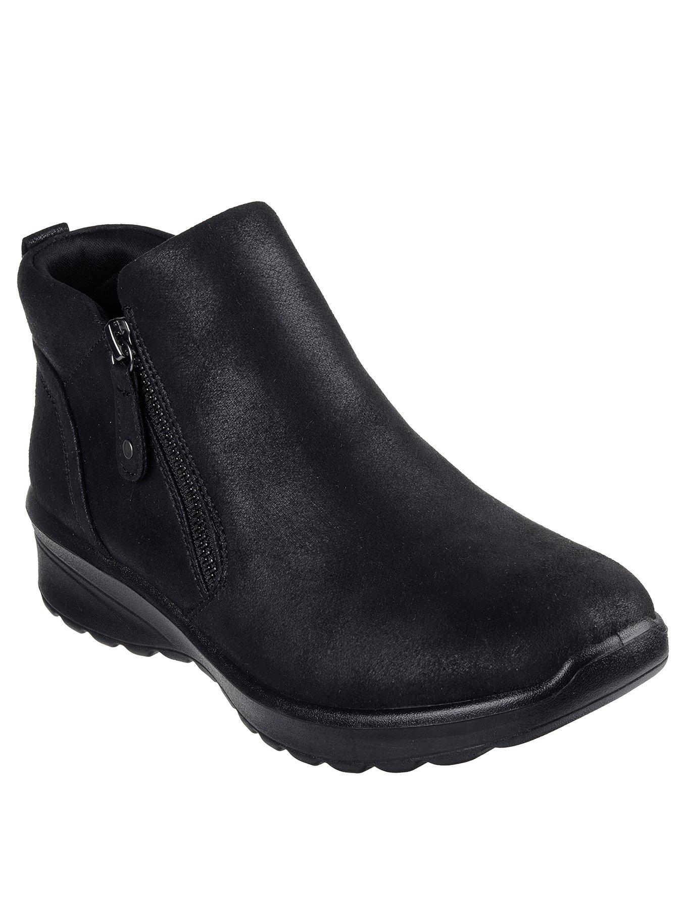Image 2 of 5 of Skechers Lovely Vibe Side Zip Boots - Black