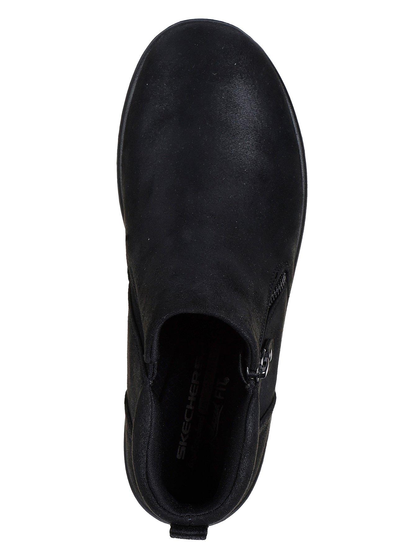 Image 3 of 5 of Skechers Lovely Vibe Side Zip Boots - Black