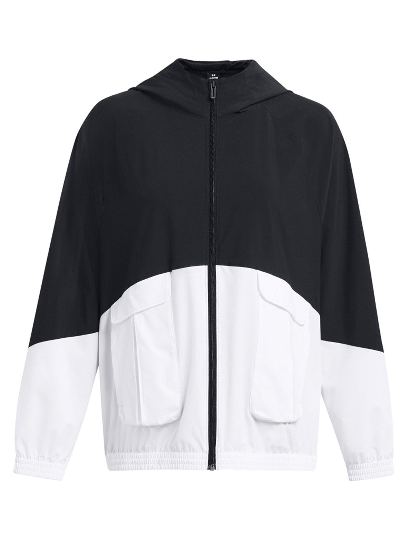 adidas Sportswear Womens 3 Stripe Windbreaker Black White littlewoods