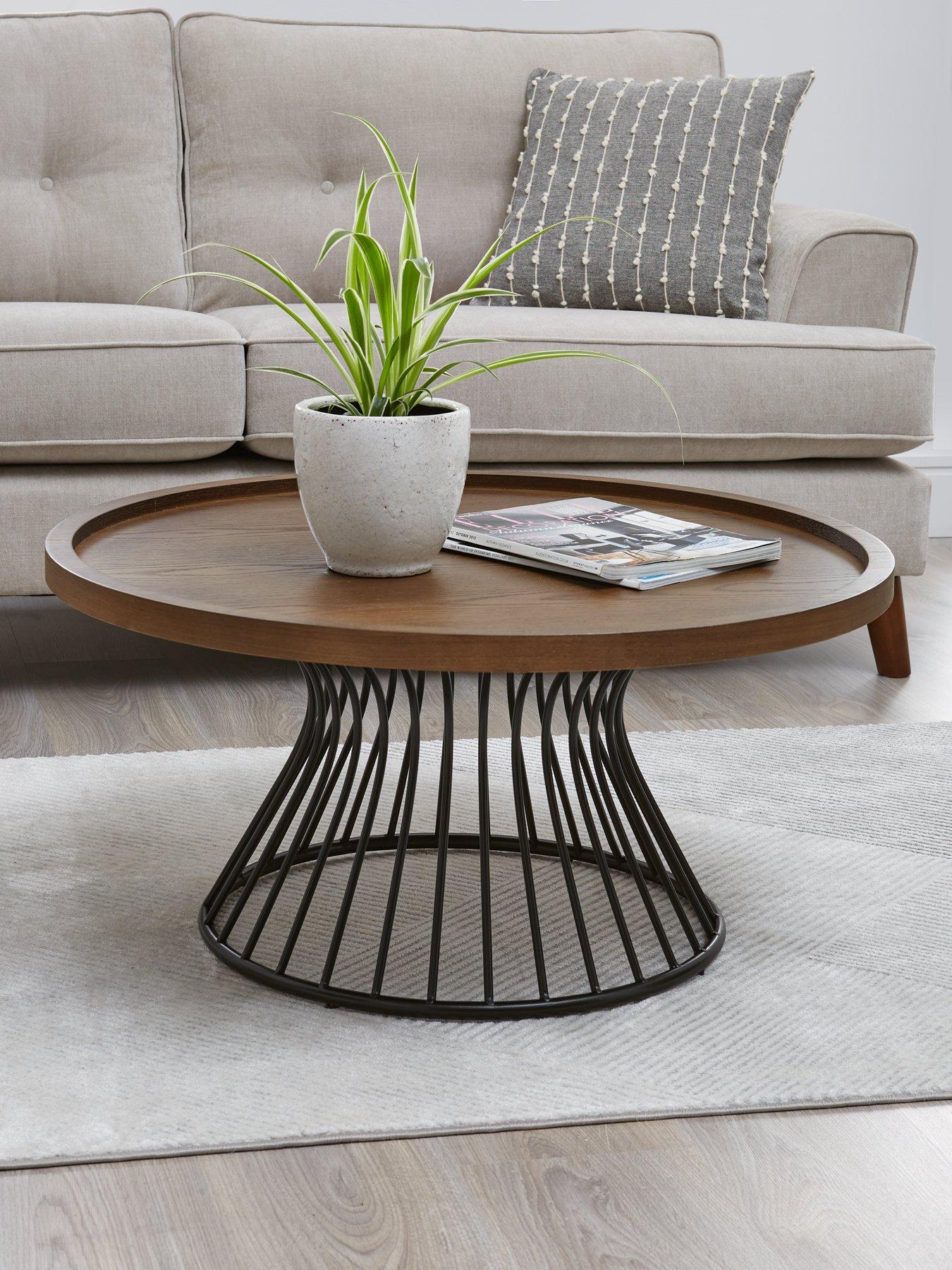 The Very Collection Odem Round Coffee Table - Black/Walnut