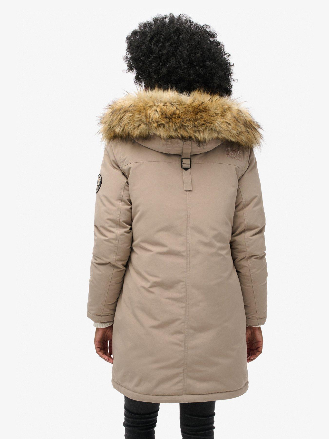  image of superdry-everest-faux-fur-parka-jacket-beige