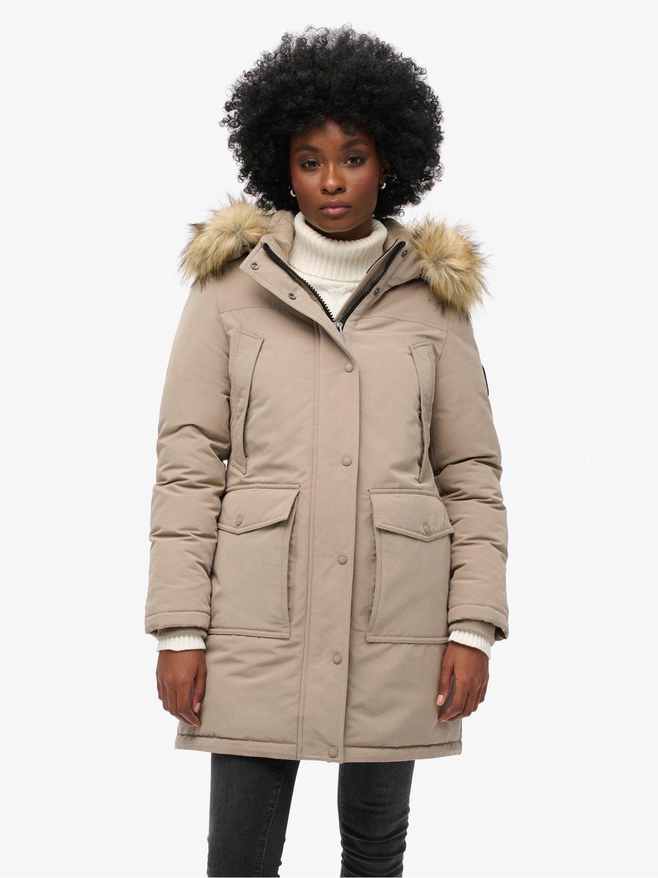  image of superdry-everest-faux-fur-parka-jacket-beige
