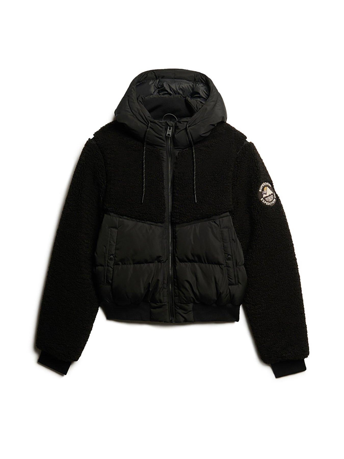  image of superdry-everest-bomber-hybrid-jacket-black