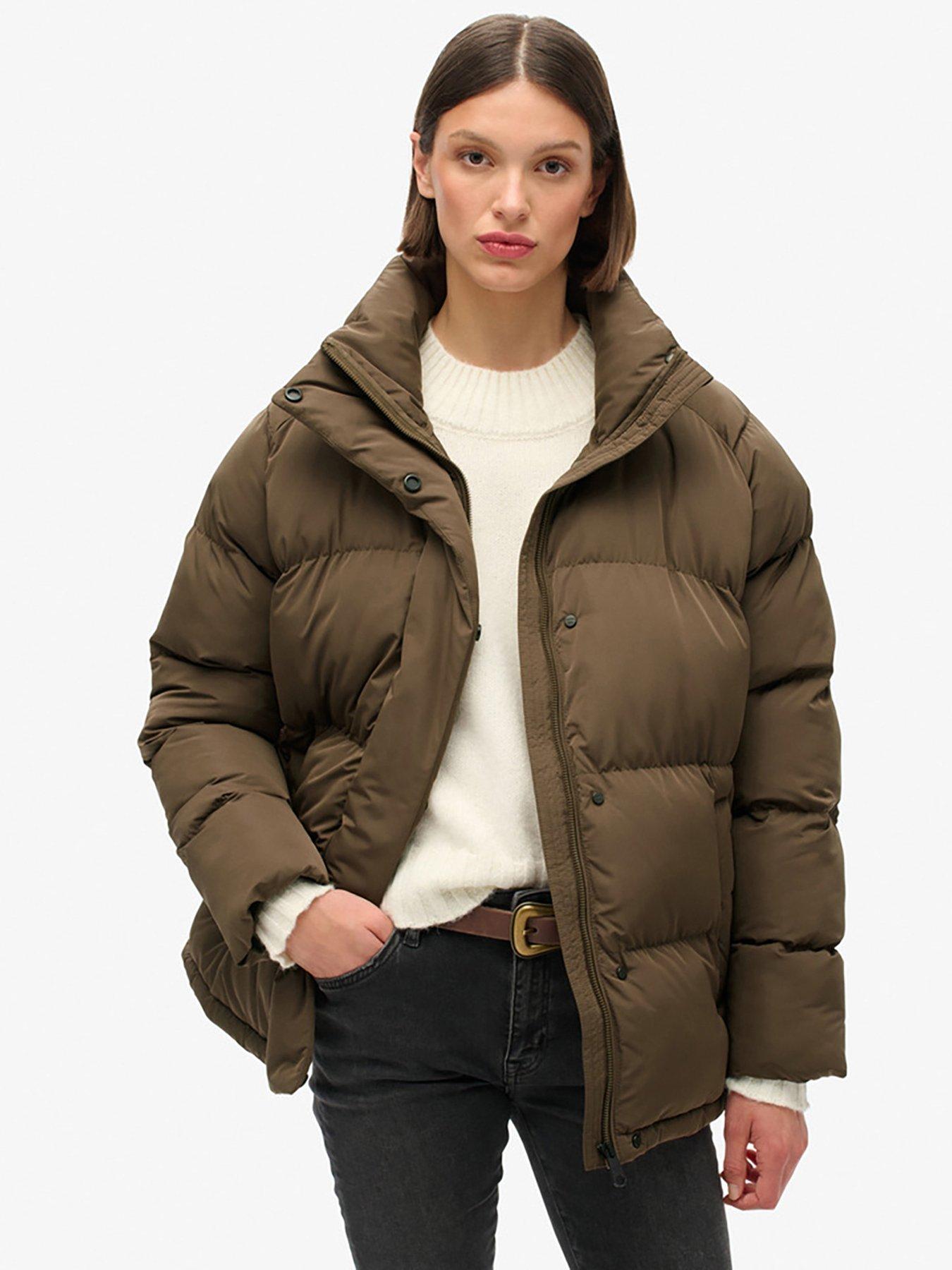 undefined Midi Length Padded Jacket - Brown