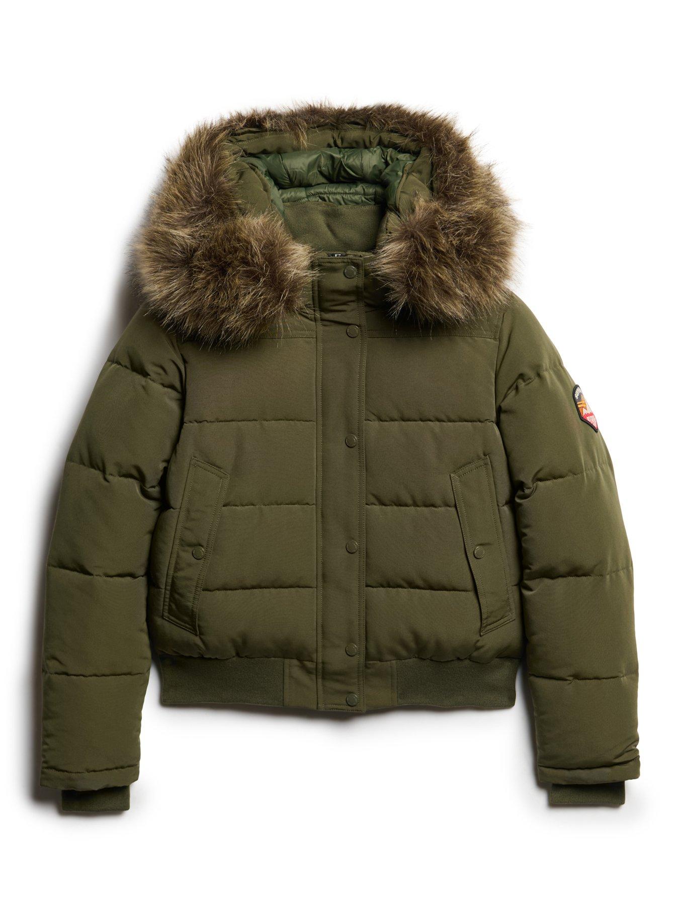  image of superdry-everest-hooded-bomber-jacket-green