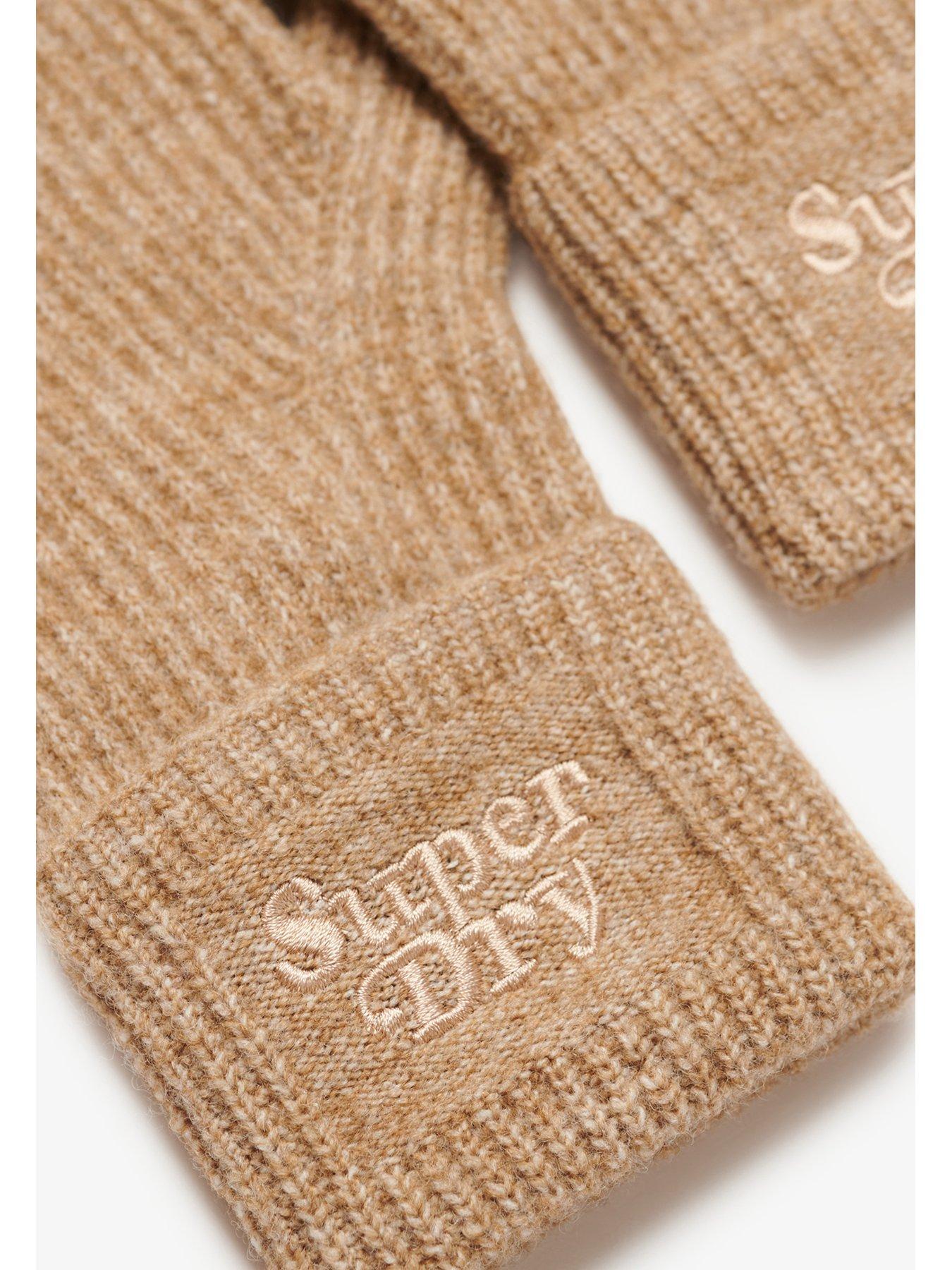  image of superdry-soft-rib-knit-gloves-brown