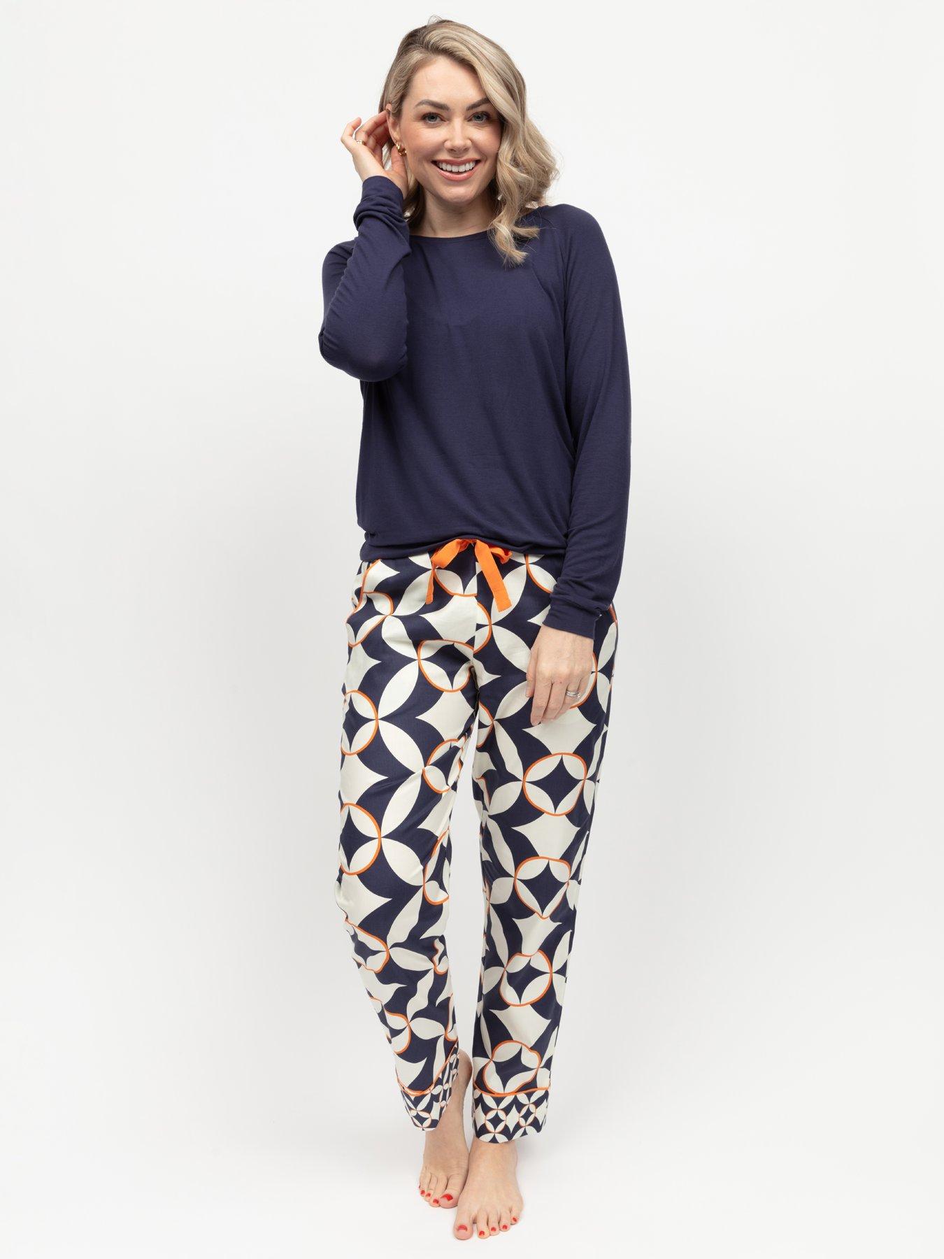 cyberjammies-taylor-navy-big-geo-print-pyjama-bottoms-blue