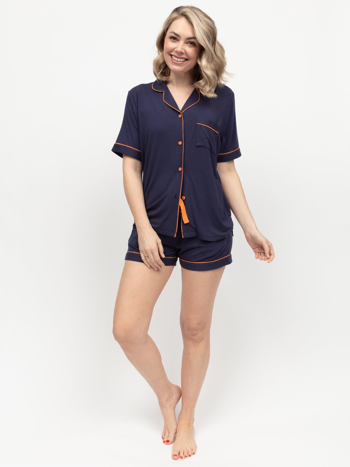 undefined Taylor Navy Revere Jersey Shorty Set - Blue