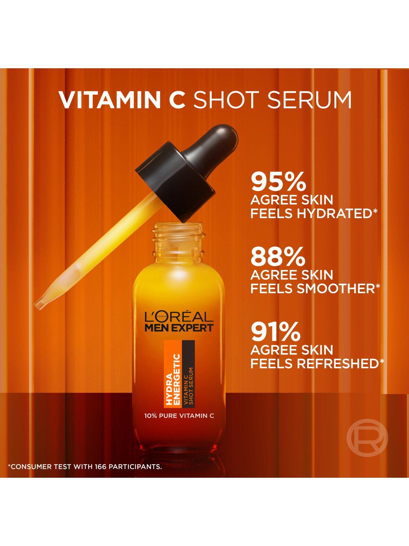 Image 4 of 5 of L'Oreal Paris Men Expert LOreal Men Expert Hydra Energetic 10% Pure Vitamin C Shot Serum 30ml, for x2 Brighter, Smoother and Refreshed Skin
