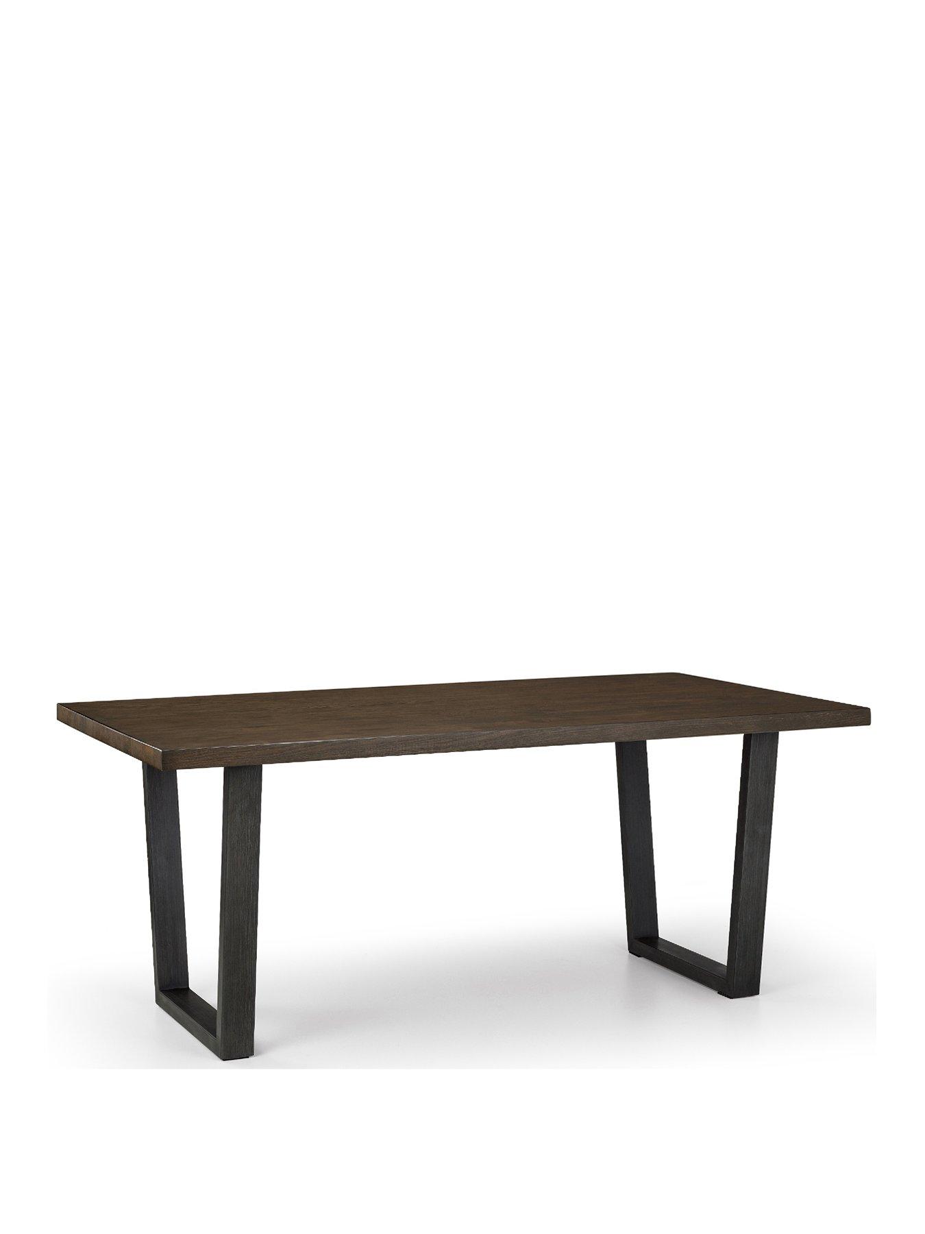 Julian Bowen Brooklyn Dark Oak Rectangular Table, 1 Charcoal Brookyn