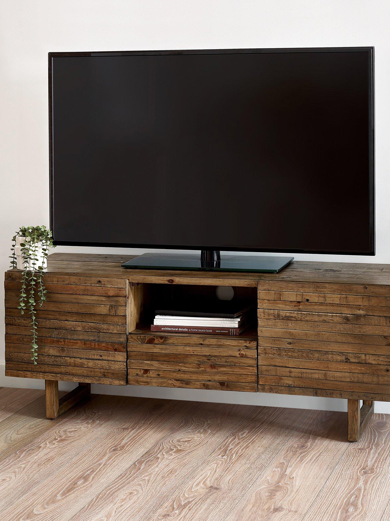 Julian Bowen Woburn Media Unit in Reclaimed Pine - Dark Oak