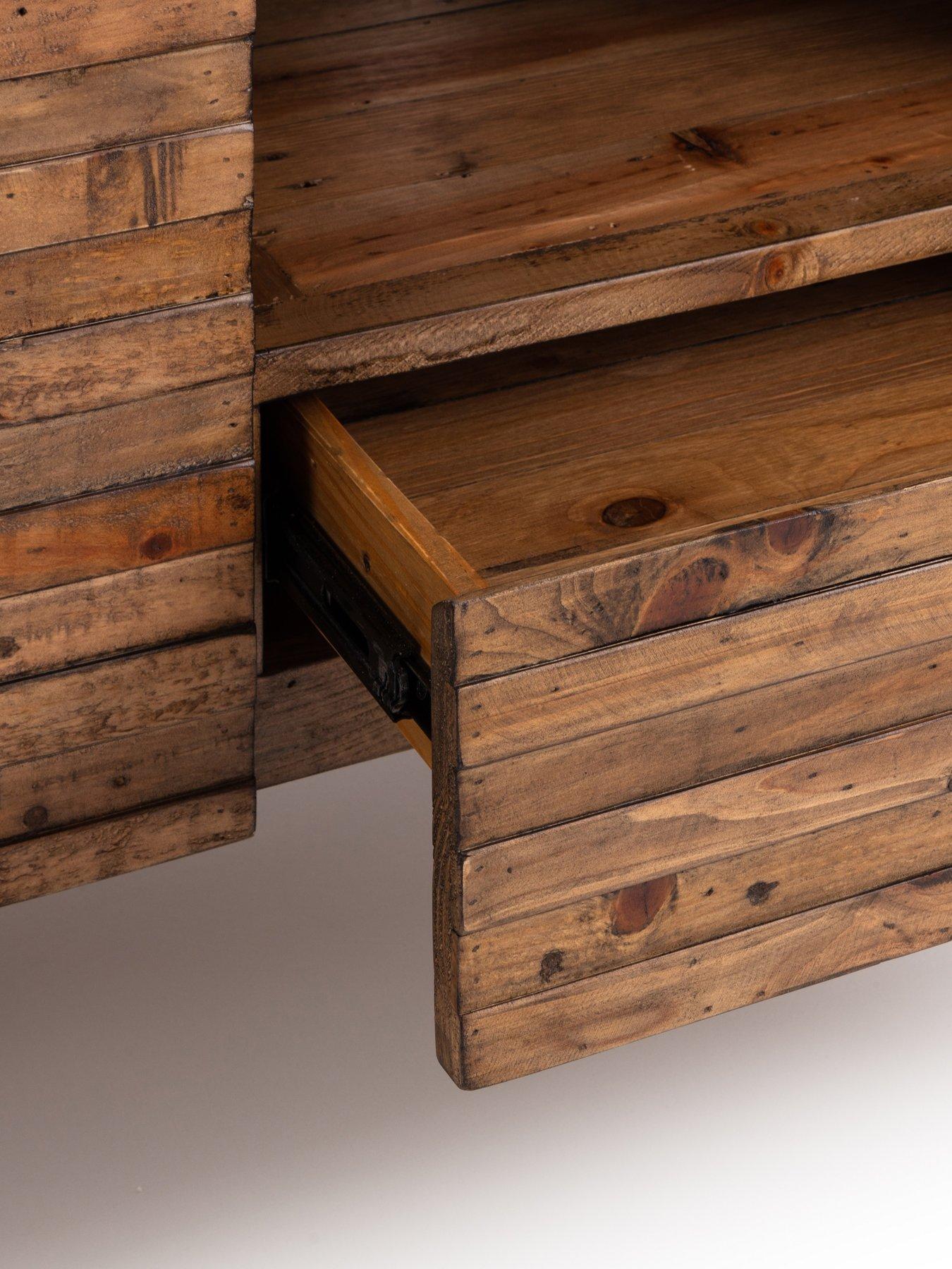 Image 6 of 6 of Julian Bowen Woburn Media Unit in Reclaimed Pine&nbsp;- Dark Oak