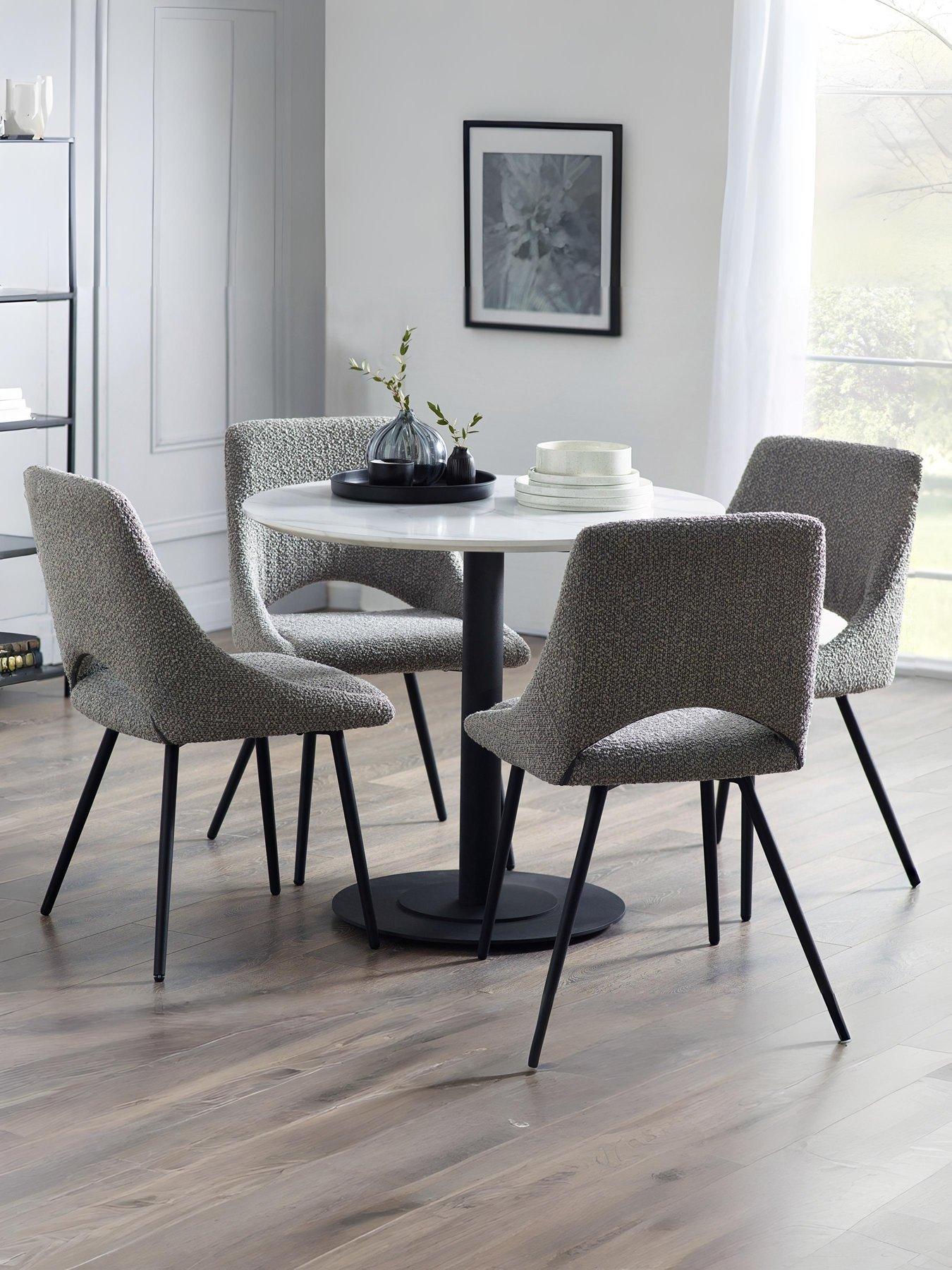 undefined Luca Round Table & 4 Iris Grey Chairs