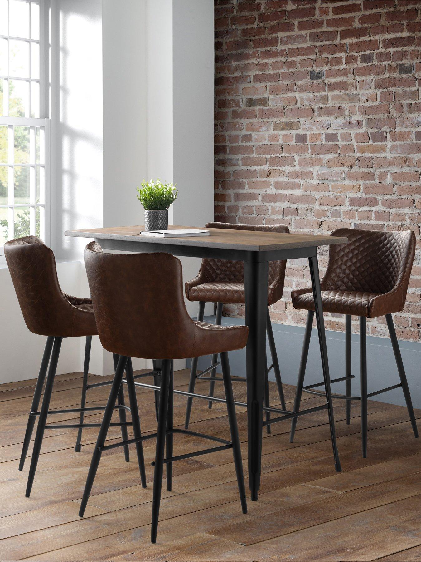 Julian Bowen Luxe Faux Leather Barstool - Brown