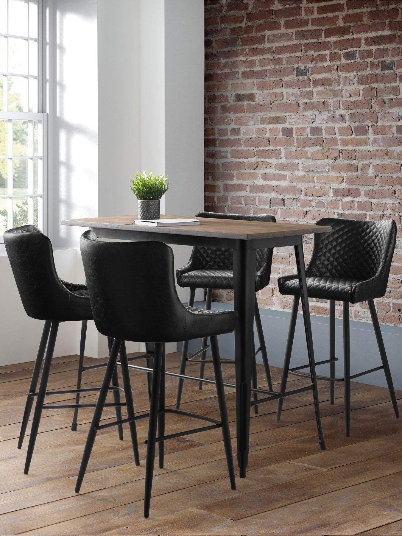 Julian Bowen Luxe Faux Leather Barstool - Black