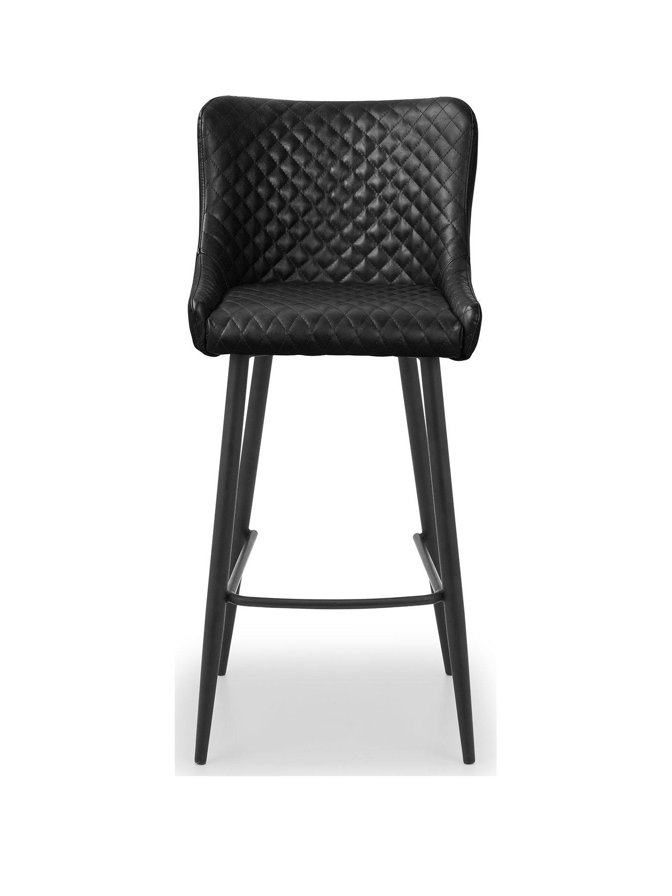 stillFront image of julian-bowen-luxe-faux-leather-barstool-black