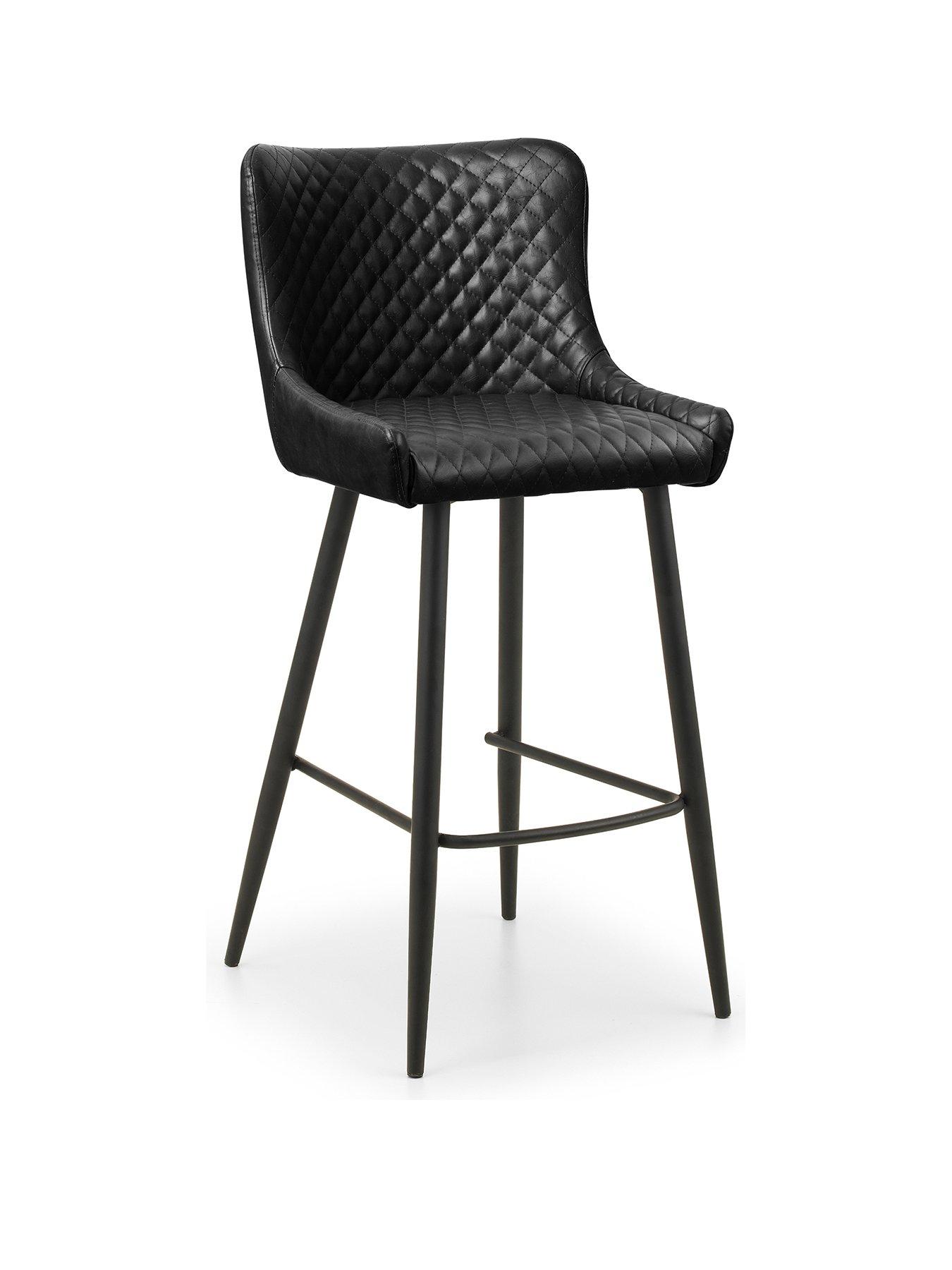  image of julian-bowen-luxe-faux-leather-barstool-black