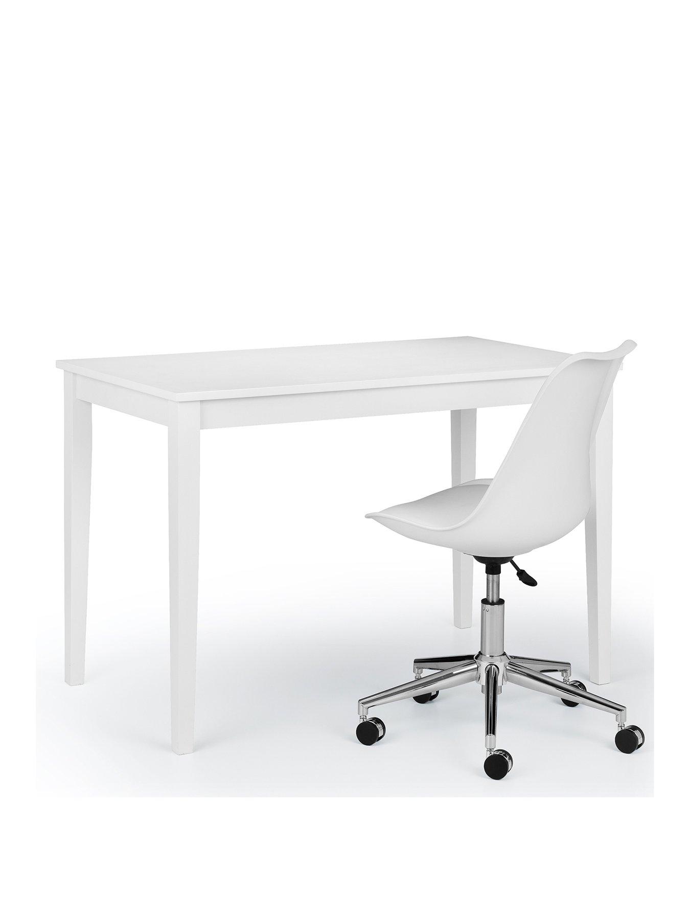 Julian Bowen Taku White Desk and White Erika Office Chair