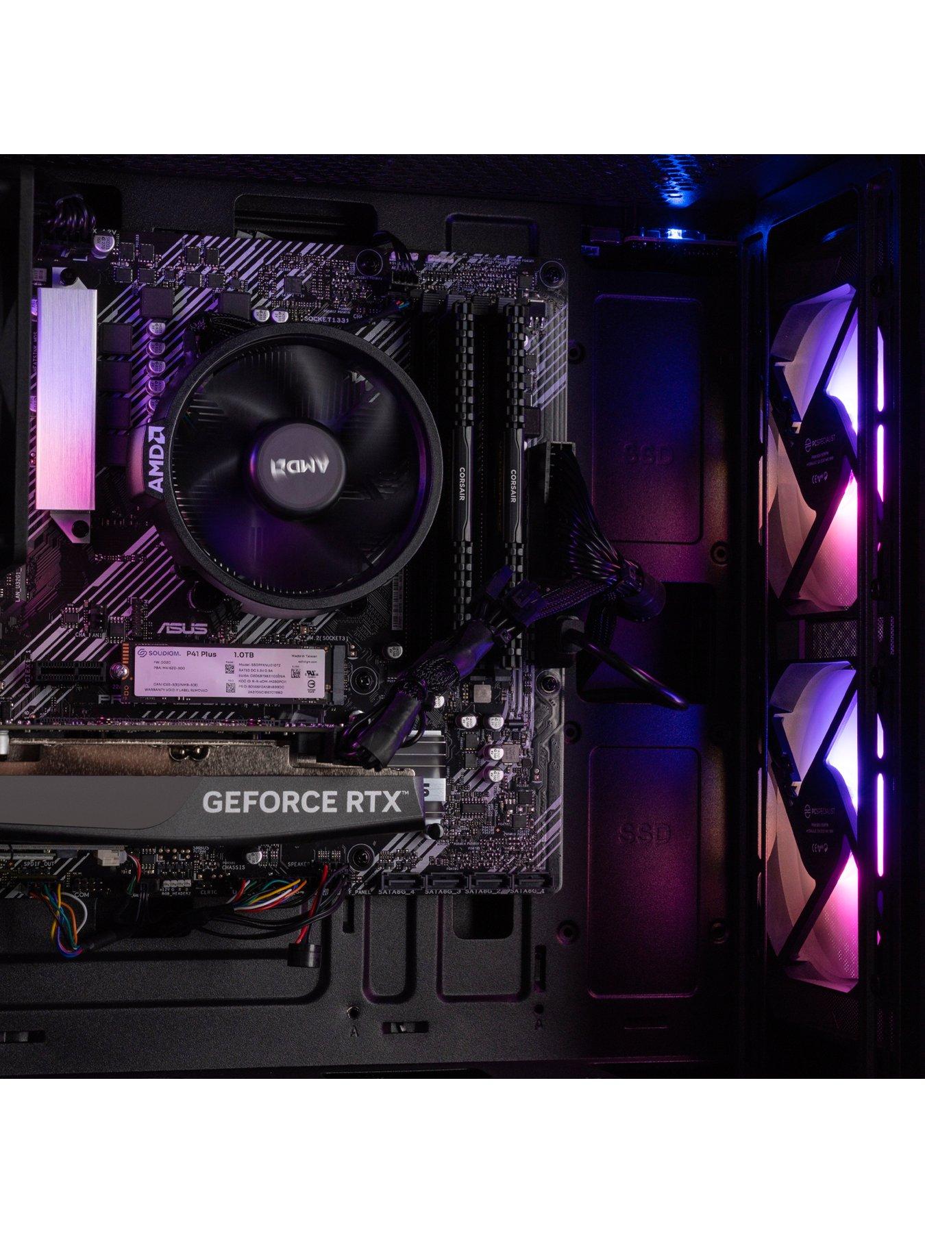  image of pcspecialist-fusion-120-gaming-desktop-nvidia-geforce-rtx-3050-amd-ryzen-5-16gb-ram-1tb-ssd