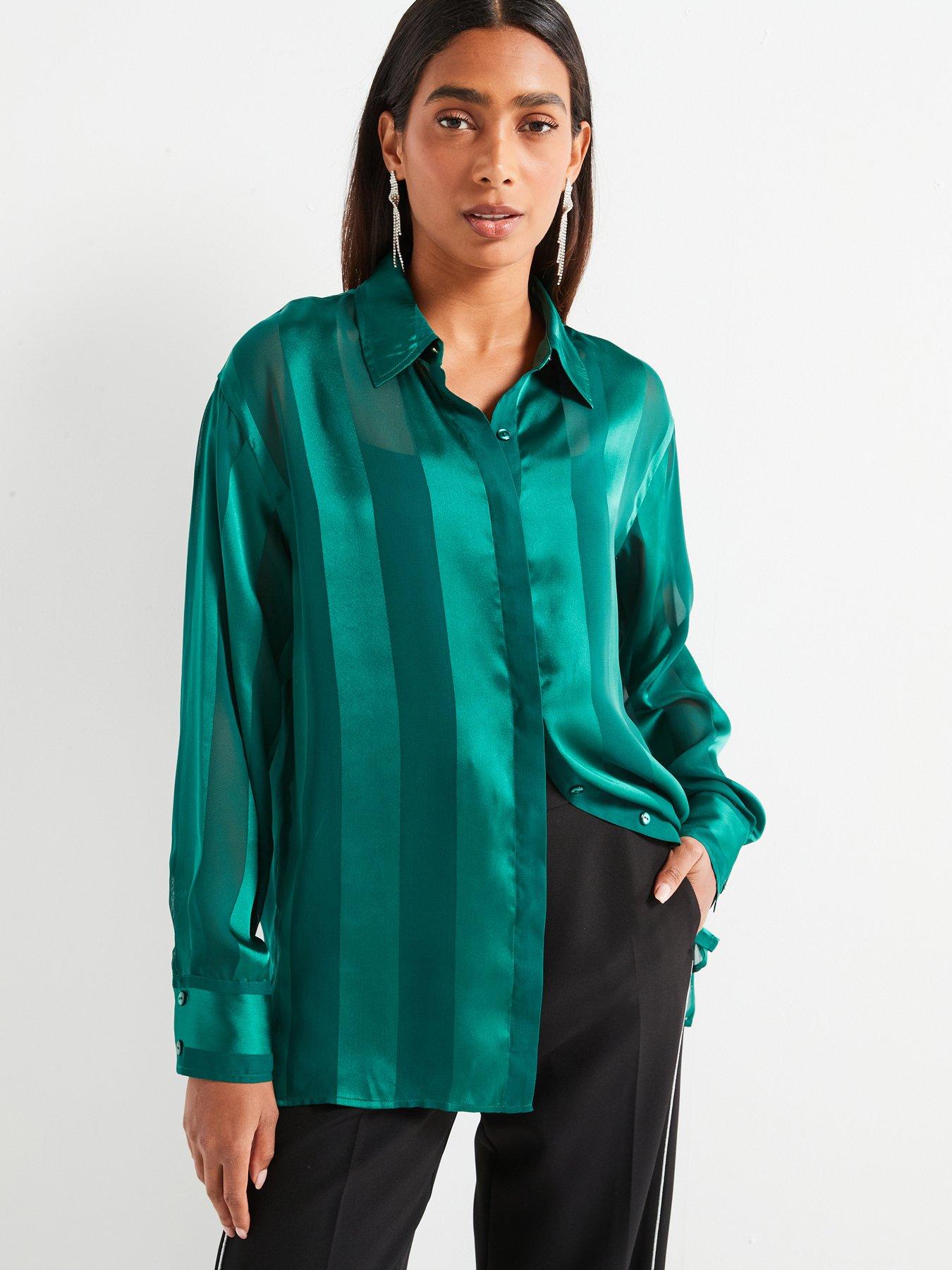 undefined Jaquard Stripe Shirt - Green