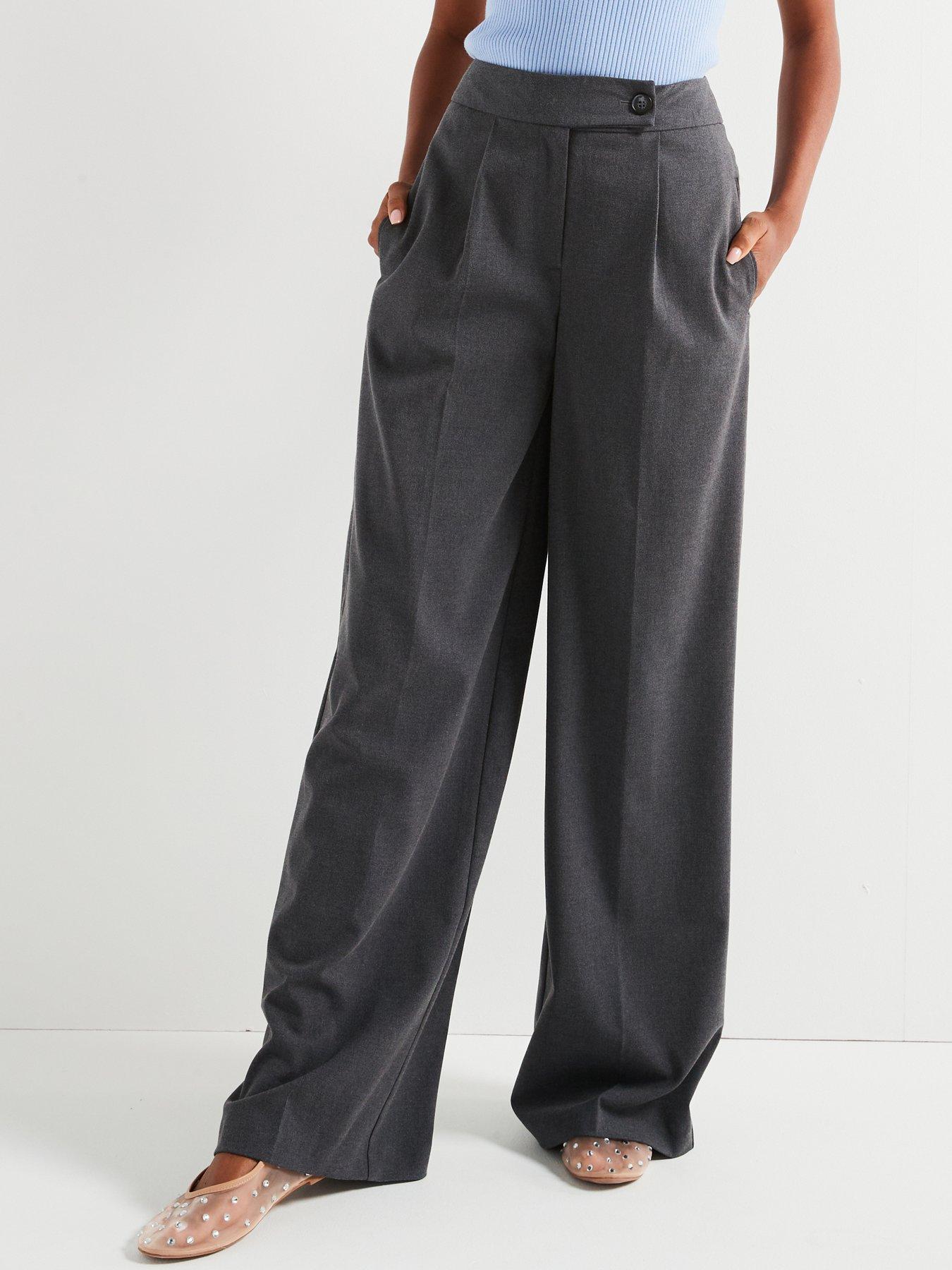 undefined Ultra Wide Leg Trouser 3 Piece Co-Ord - Grey