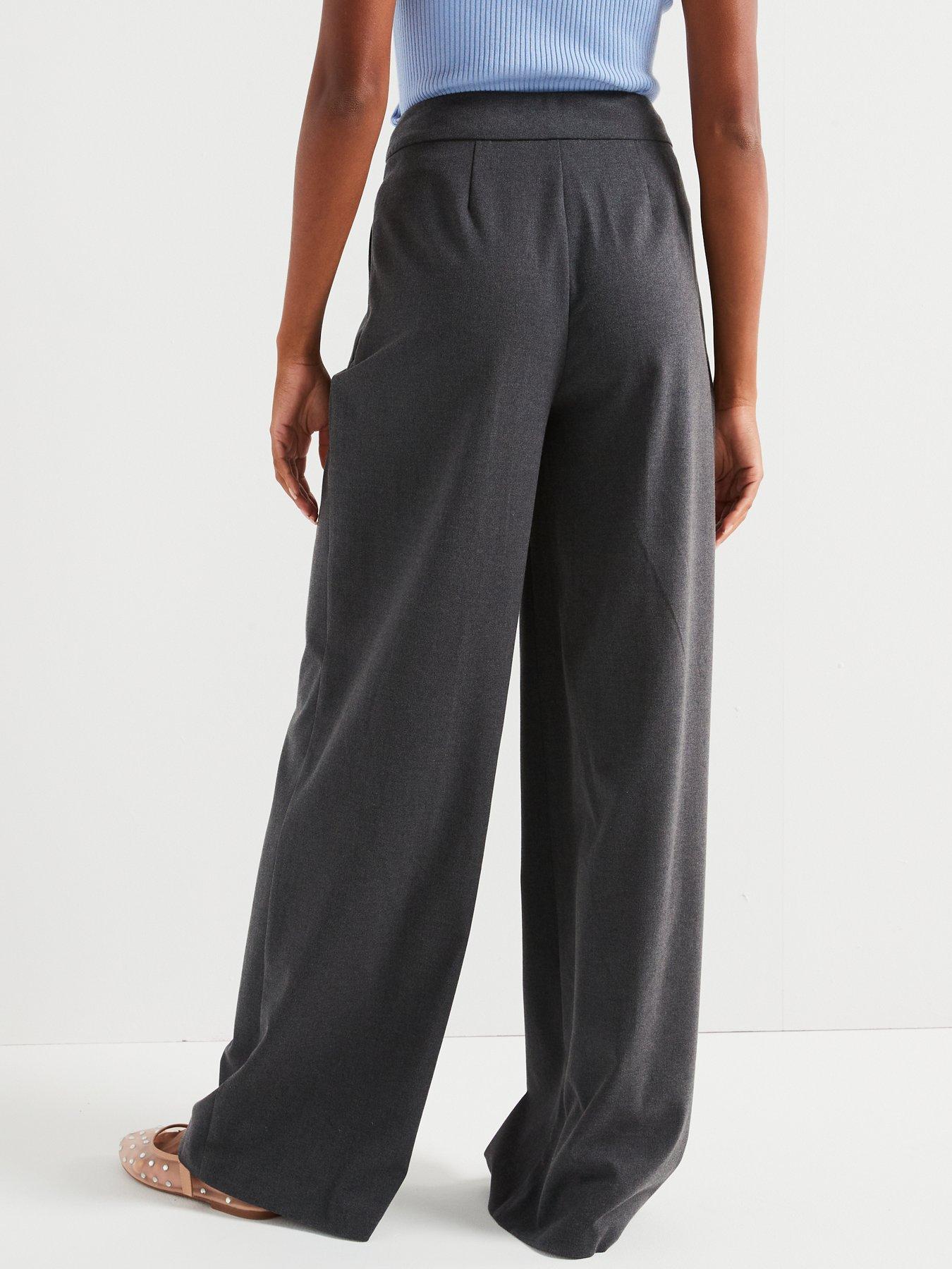 Image 2 of 6 of V by Very Ultra Wide Leg&nbsp;Trouser 3 Piece Co-Ord - Grey