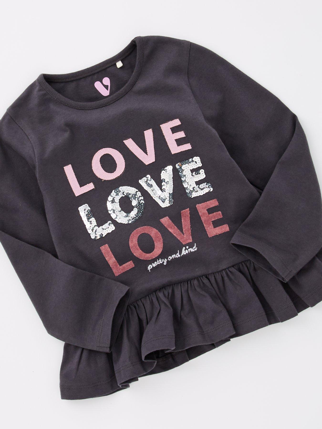 Mini V by Very Girls Love Peplum T shirt And Legging Set Multi littlewoods