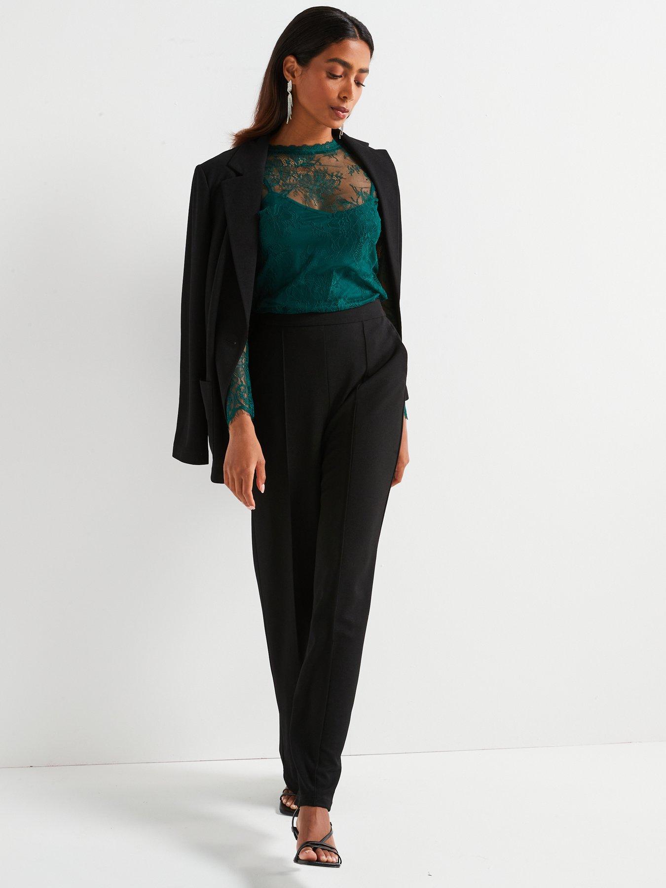  image of v-by-very-lace-shell-top-green