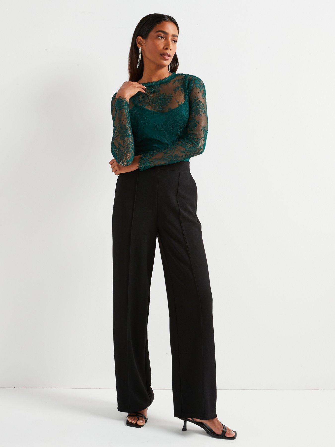  image of v-by-very-lace-shell-top-green