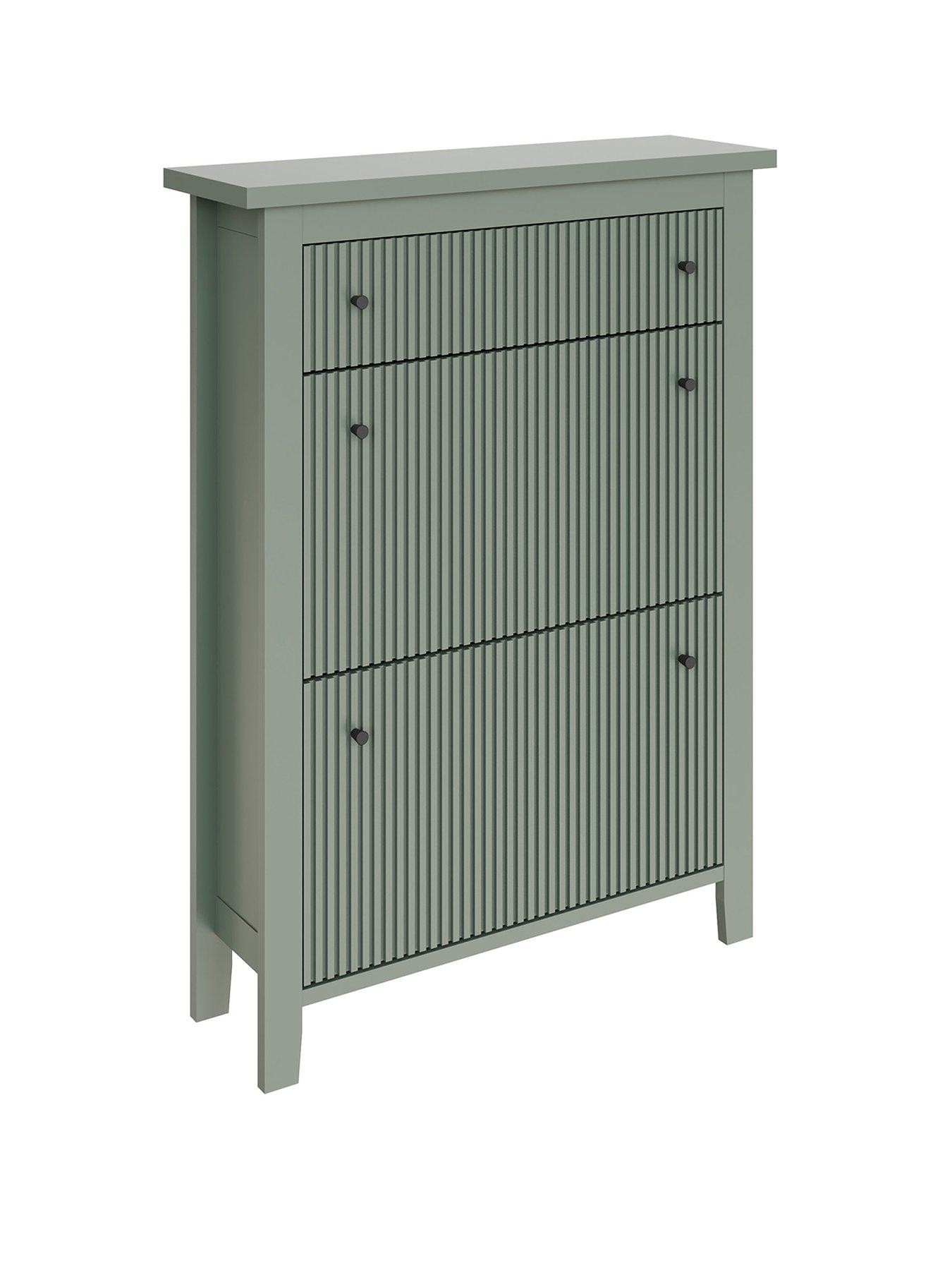 stillFront image of gfw-bliss-3-drawer-shoe-cabinet-green