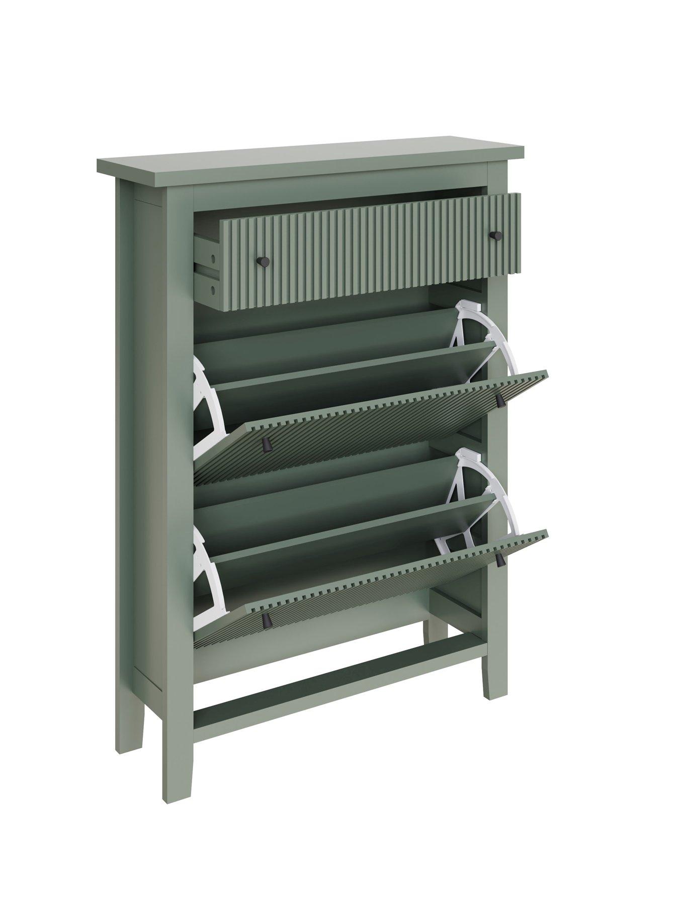  image of gfw-bliss-3-drawer-shoe-cabinet-green