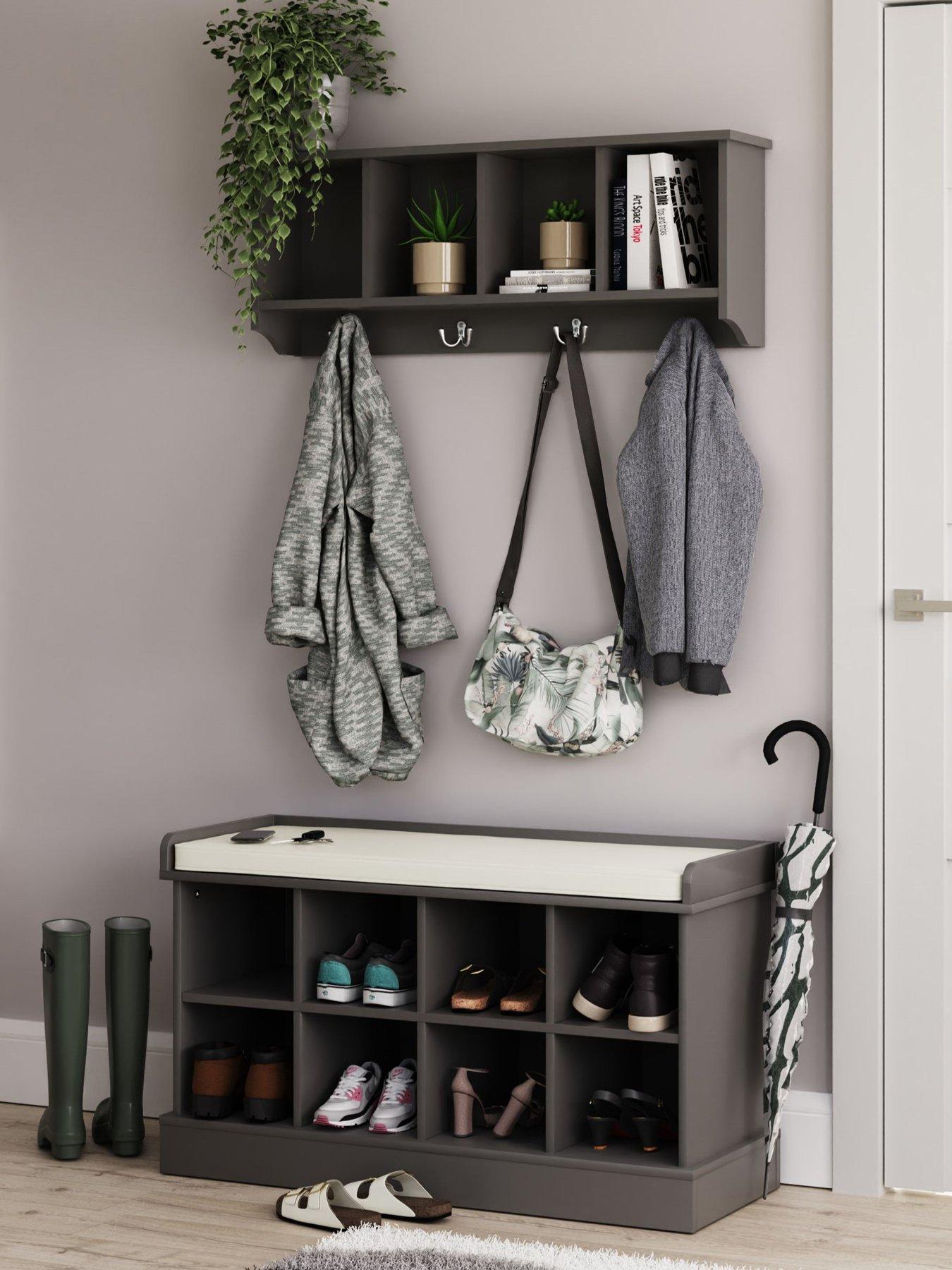 GFW Kempton Shoe Bench + Wall Rack