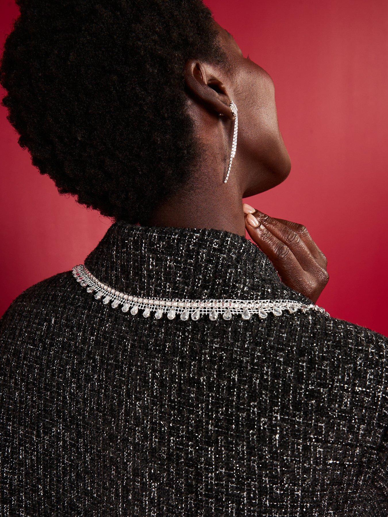 Image 5 of 6 of V by Very Diamante Trim Trophy Jacket - Black