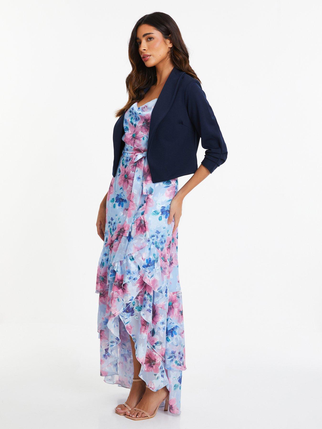 image of quiz-navy-shawl-collar-crop-jacket