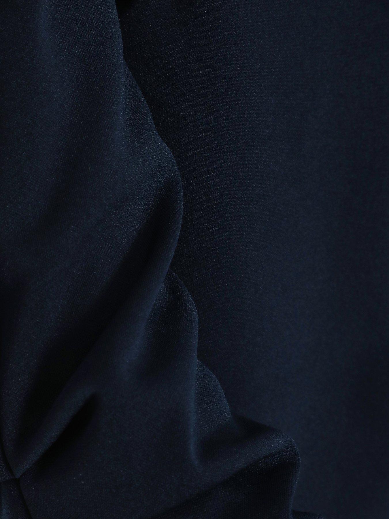  image of quiz-navy-shawl-collar-crop-jacket