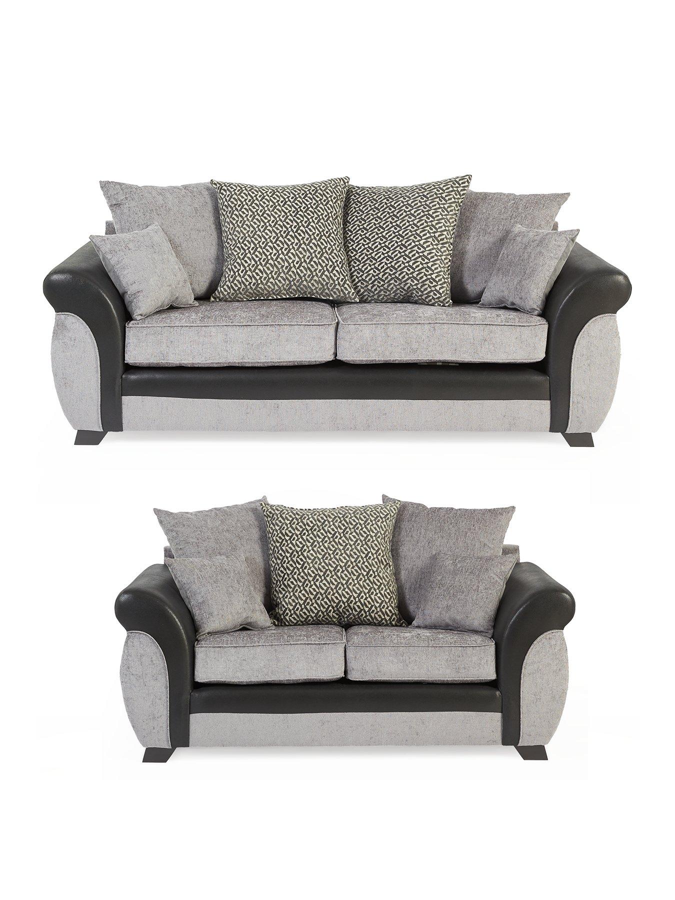  image of marino-fabricfaux-leather-3-2-seater-scatter-backnbspsofa-set-buy-amp-save