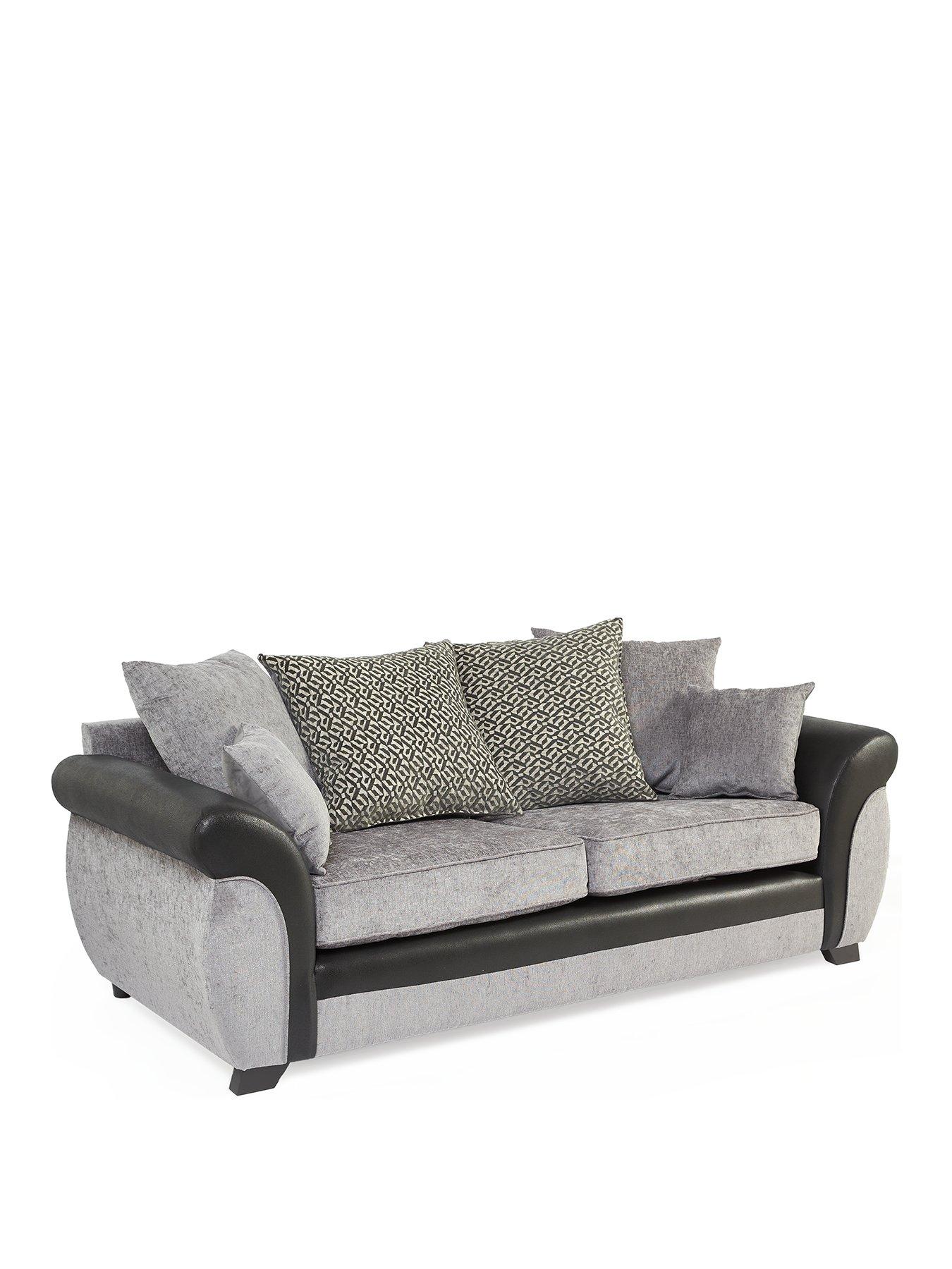  image of marino-fabricfaux-leather-3-2-seater-scatter-backnbspsofa-set-buy-amp-save
