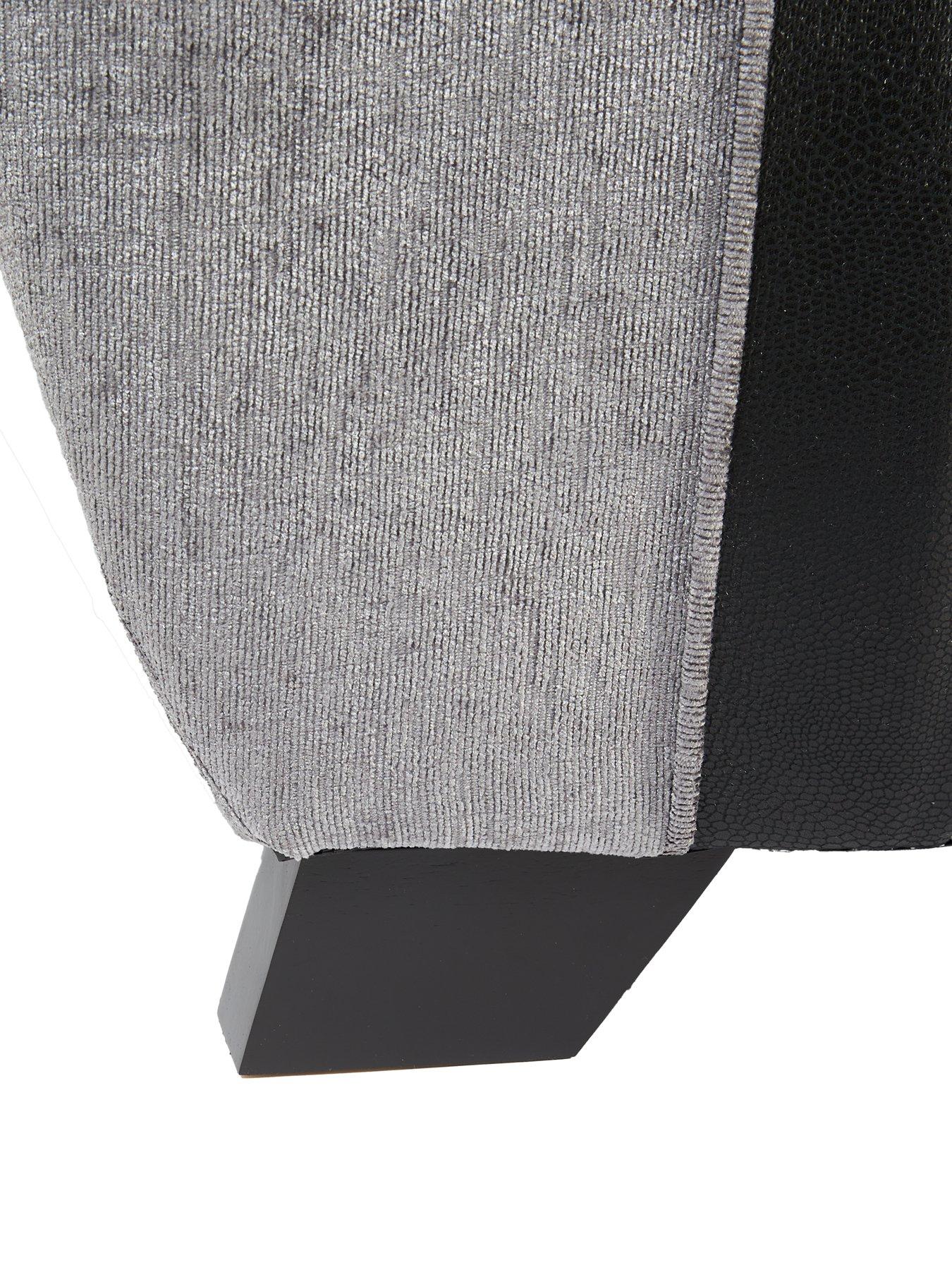 Image 4 of 7 of Very Home Marino Fabric/Faux Leather&nbsp;2 Seater Scatter Back Sofa - Grey/Black&nbsp;- Made in the UK