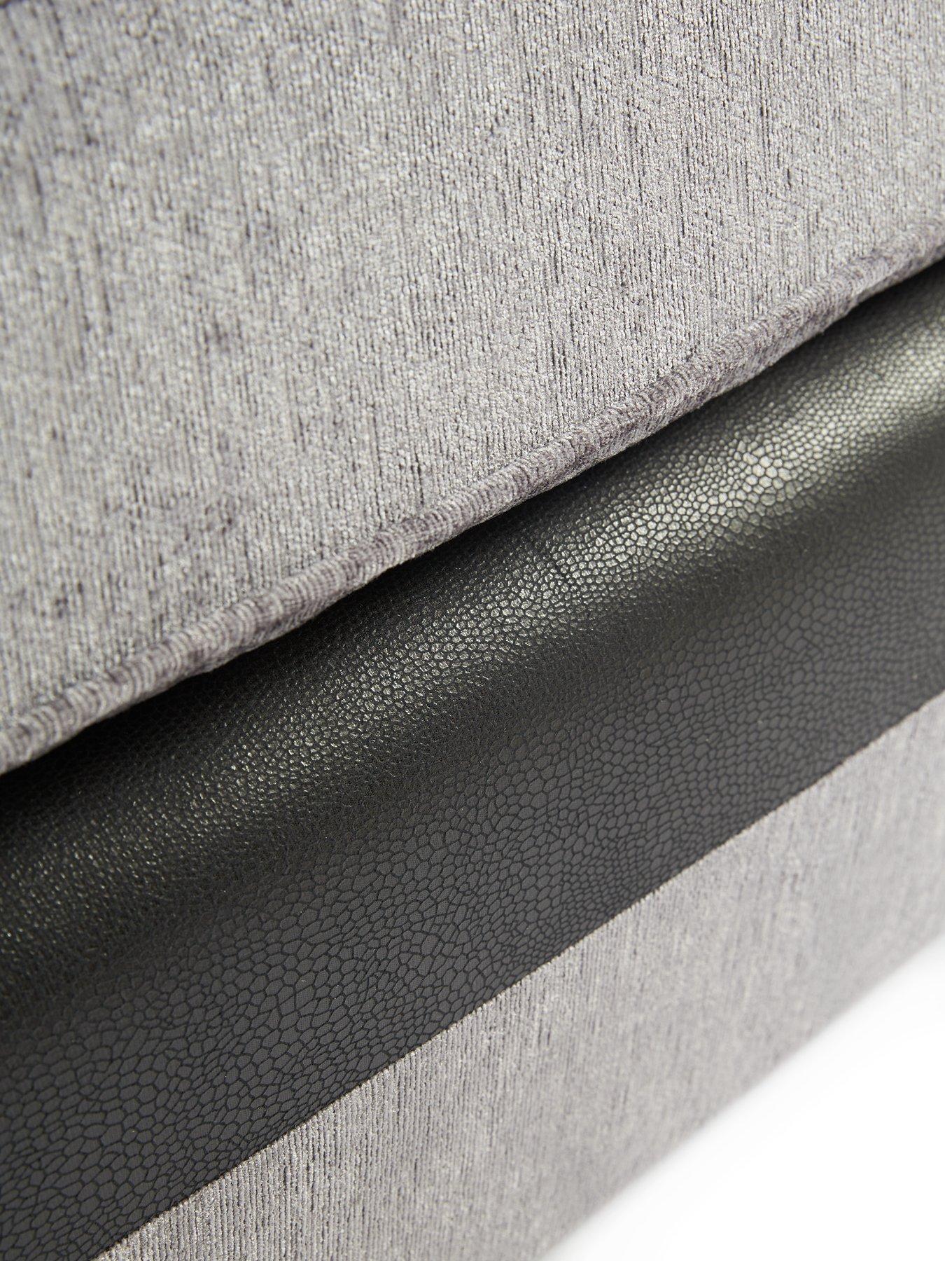 Image 6 of 7 of Very Home Marino Fabric/Faux Leather Armchair - Grey/Black&nbsp;- Made in the UK