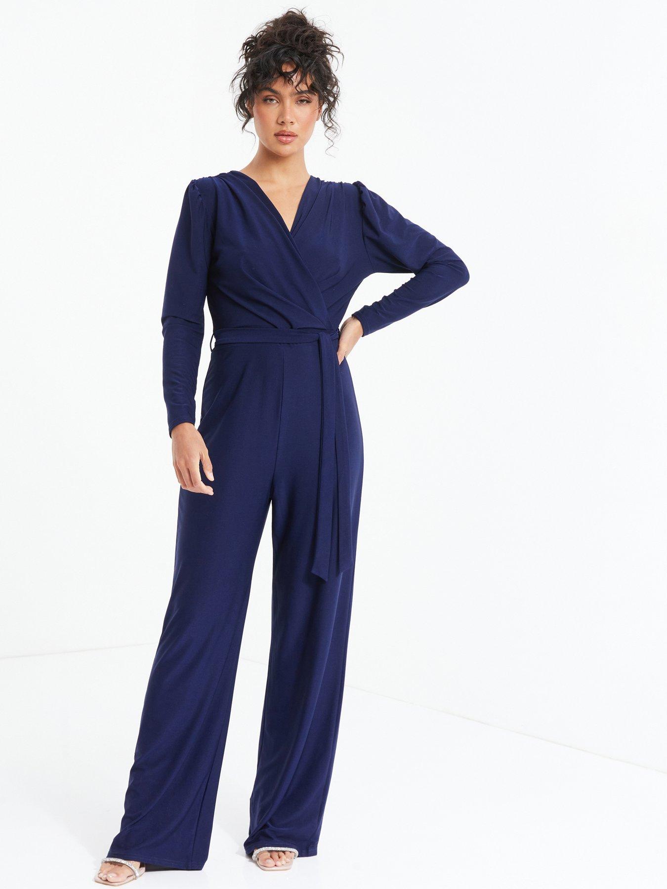 Quiz navy batwing jumpsuit cheap